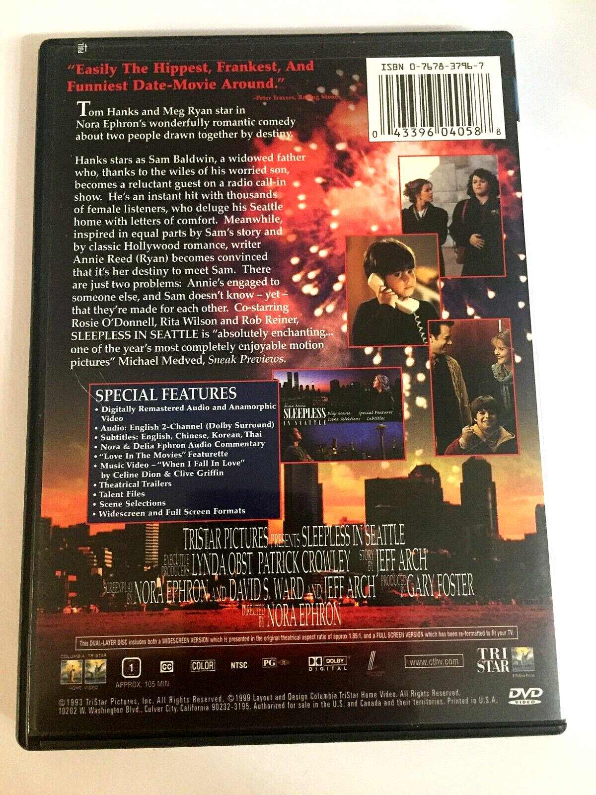 Sleepless in Seattle Tom Hanks Meg Ryan DVD Ships Same Day With Tracking