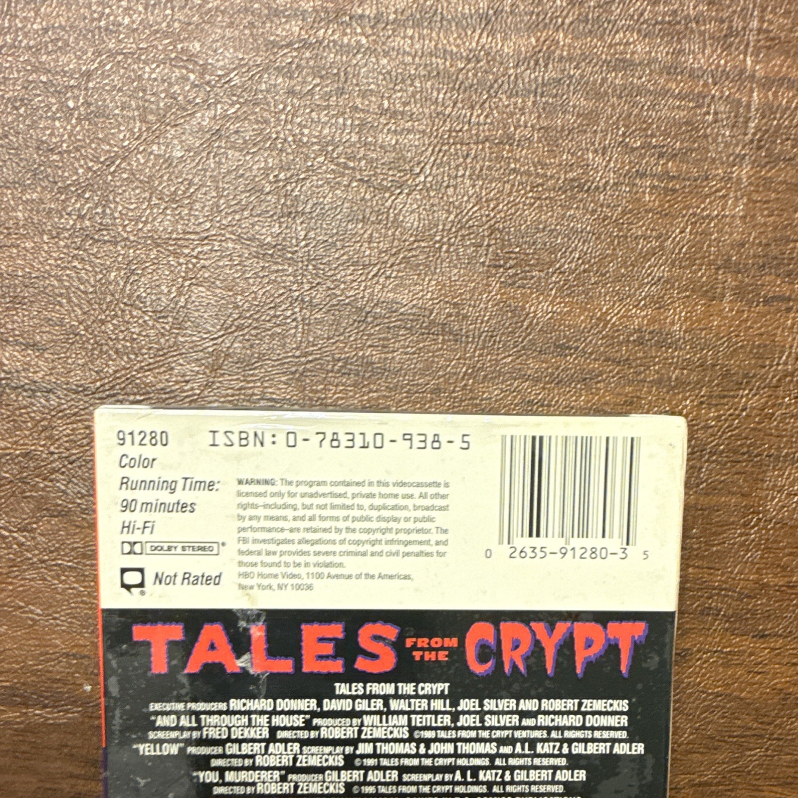 HBO Home Video Tales from the Crypt VHS NTSC NR Horror 3 Eps