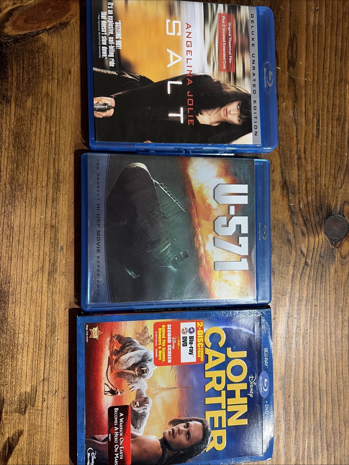John Carter Salt U571 Blu-ray Lot Good Condition