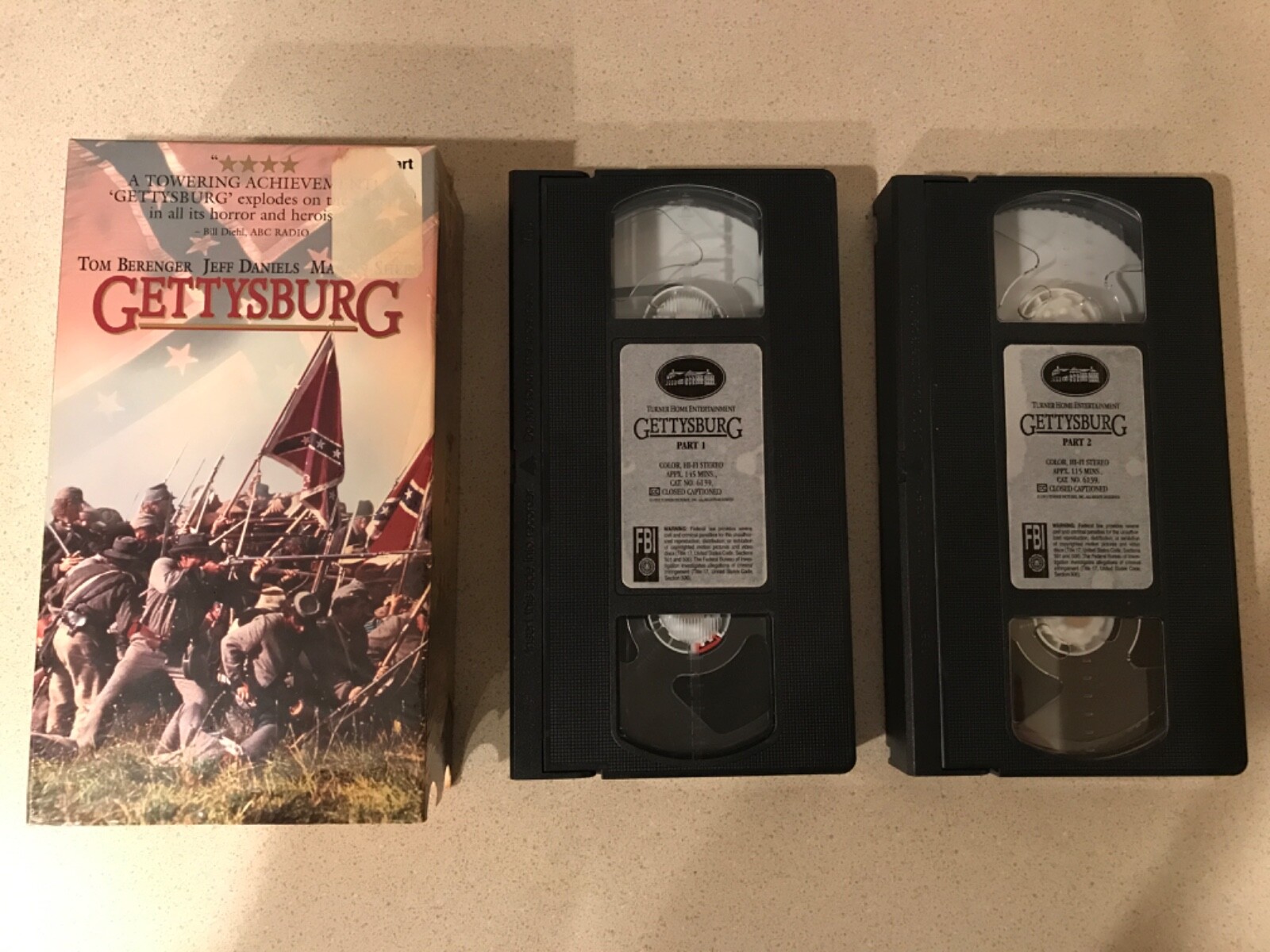 Gettysburg (VHS, 1993, 2 Tape Set) Tom Berenger, Jeff Daniels, Martin Sheen