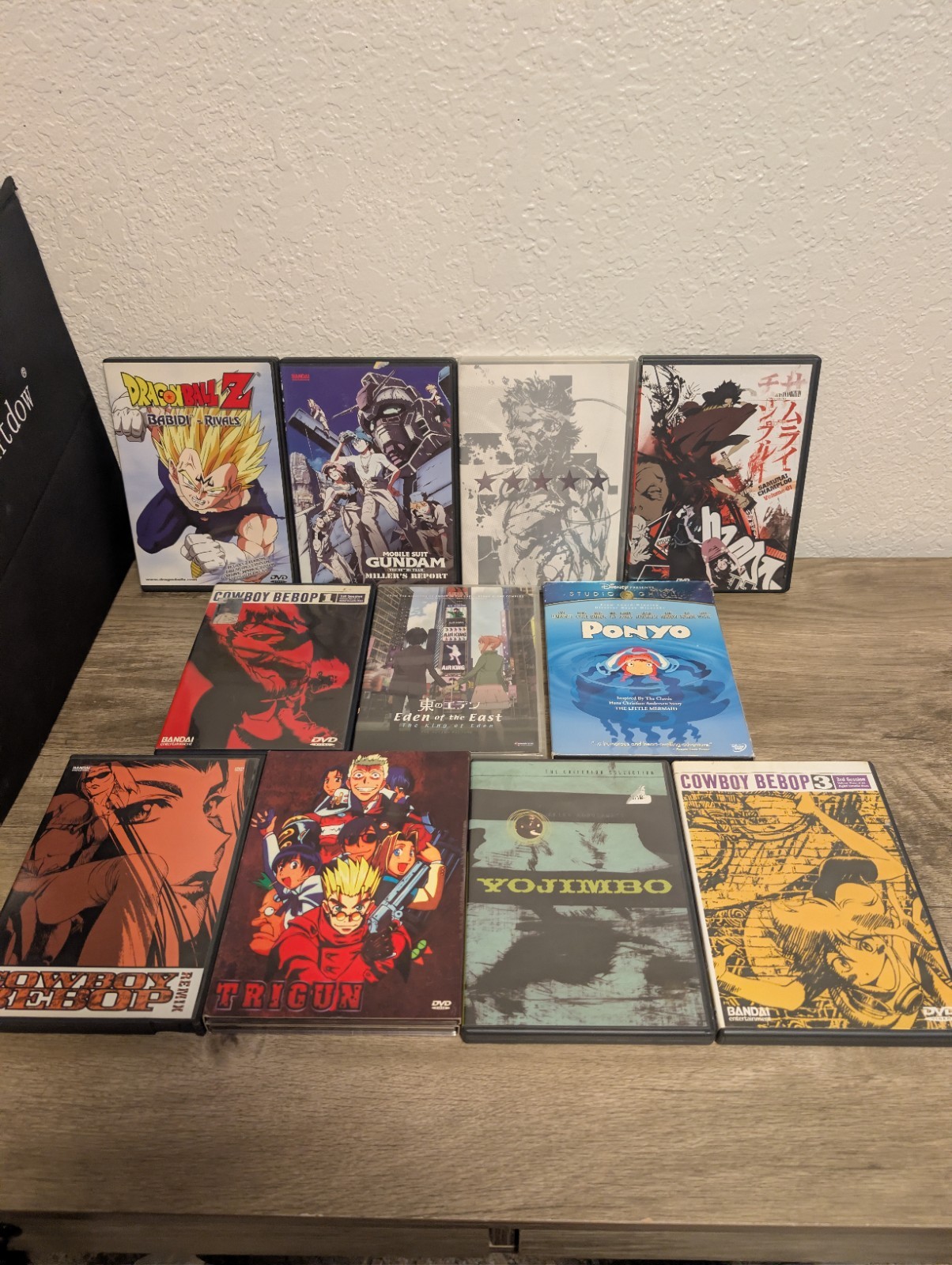 10+ Anime DVDs Lot – Bebop, Trigun, DBZ, Gundam, Ponyo, Yojimbo, Champloo VG