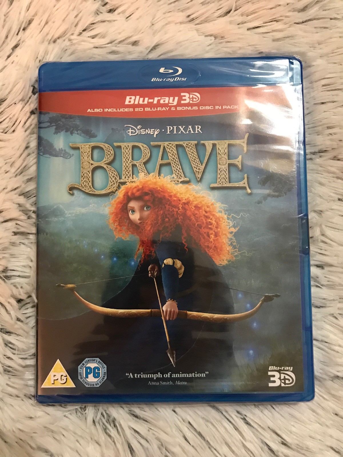 Brave 3D Blu ray + Blu ray Bonus Disc Region Free New Sealed