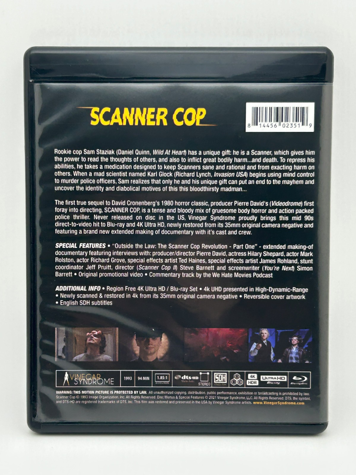Scanner Cop I & II 4K UHD w/ Slipbox + Slipcovers Vinegar Syndrome Horror