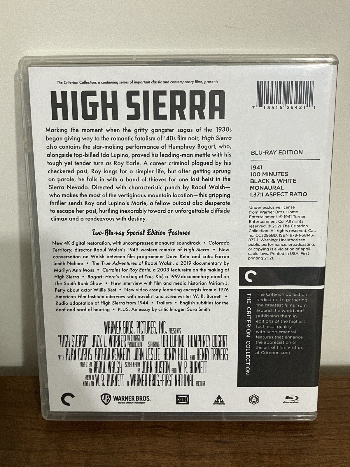 High Sierra Blu-ray 1941 Humphrey Bogart Ida Lupino Criterion Collection
