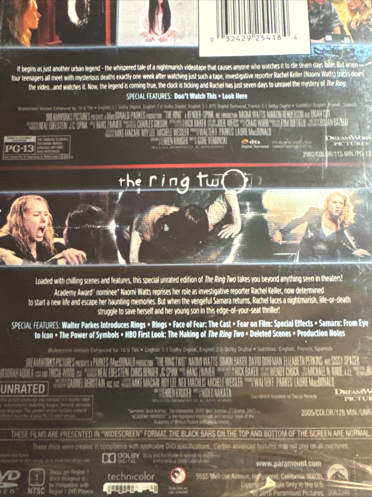 THE RING TWO/THE RING NEW Sealed DVD