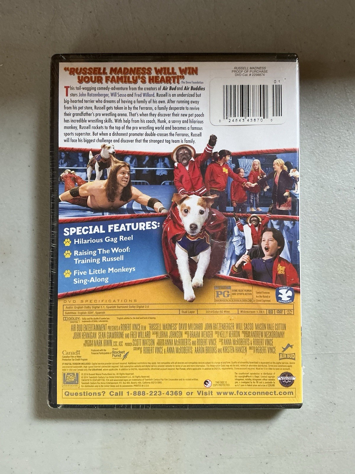 Russell Madness (2015) DVD Family Comedy Air Bud Universe Fred Willard New