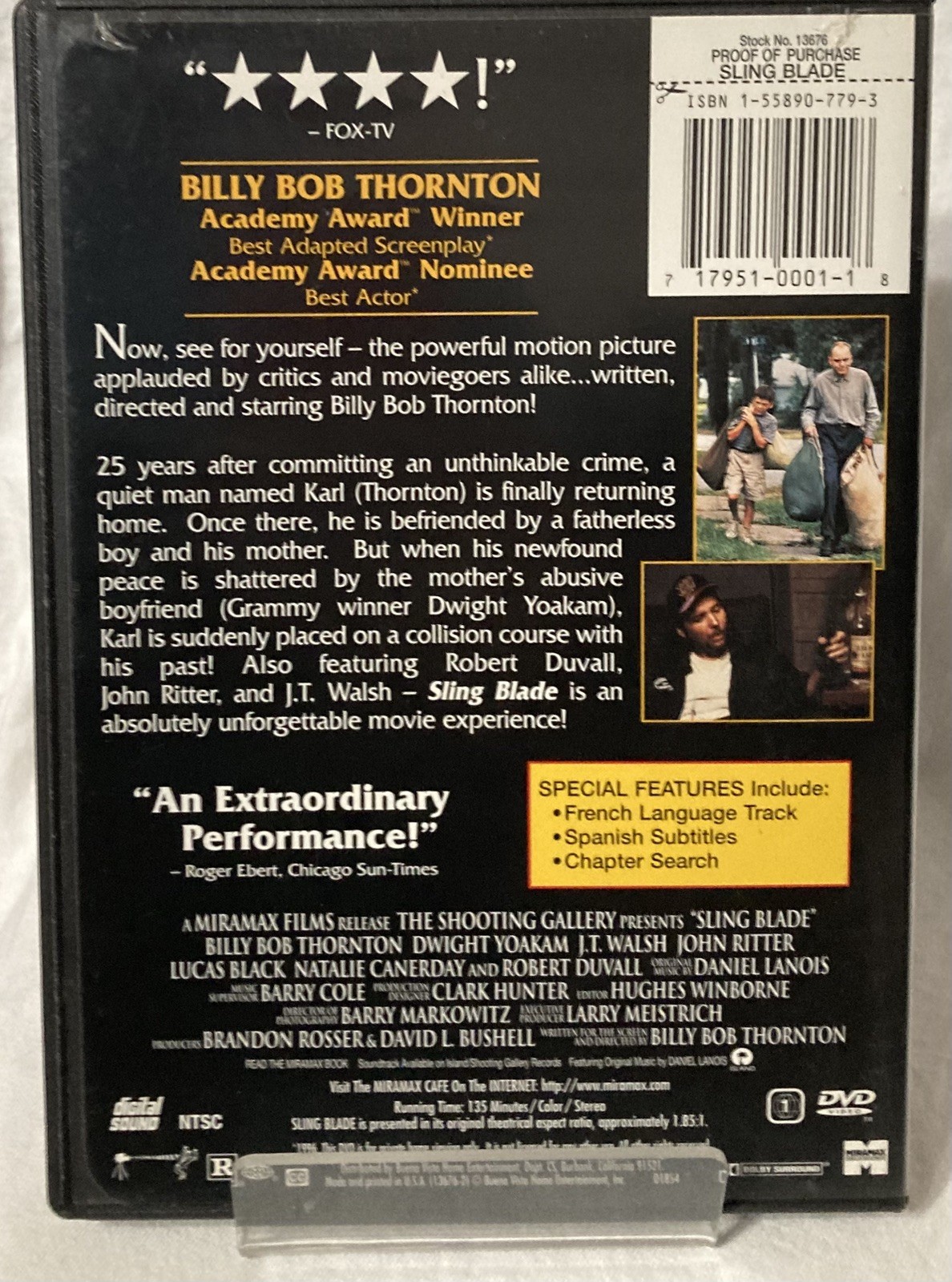 Sling Blade (DVD, 1998) Billy Bob Thorton Tested Working Used Good Condition
