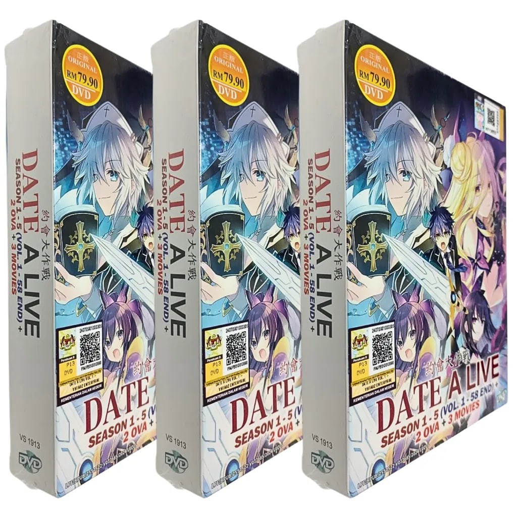 DVD DATE A LIVE Season 1-5 (Vol 1-58END)+2OVA+3MOVIES English Dubbed All Region