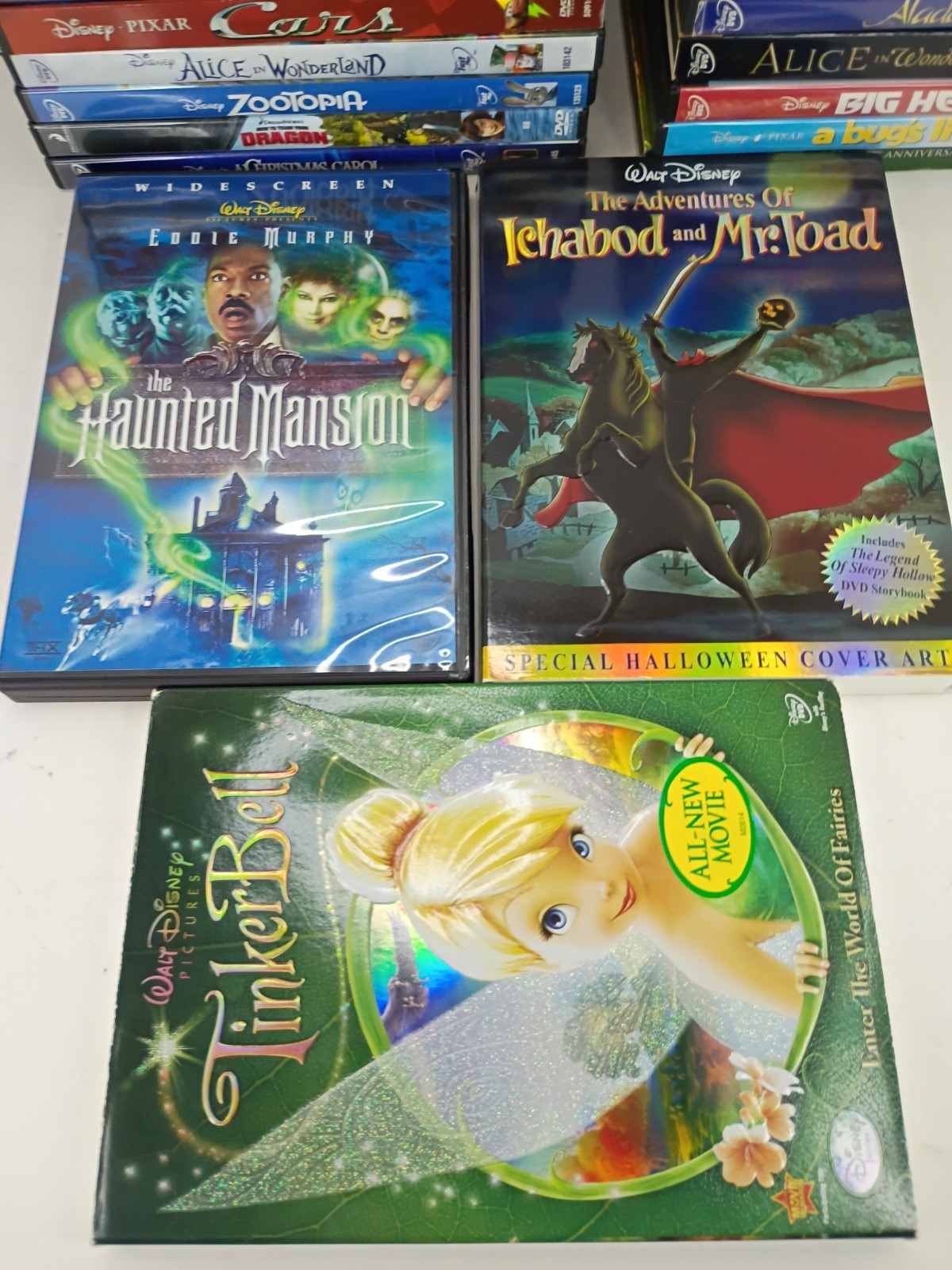 Lot Of Kids Disney DVDs Up Mulan Nemo Dragon Fantasia Lilo Pooh Tinkerbell Alice