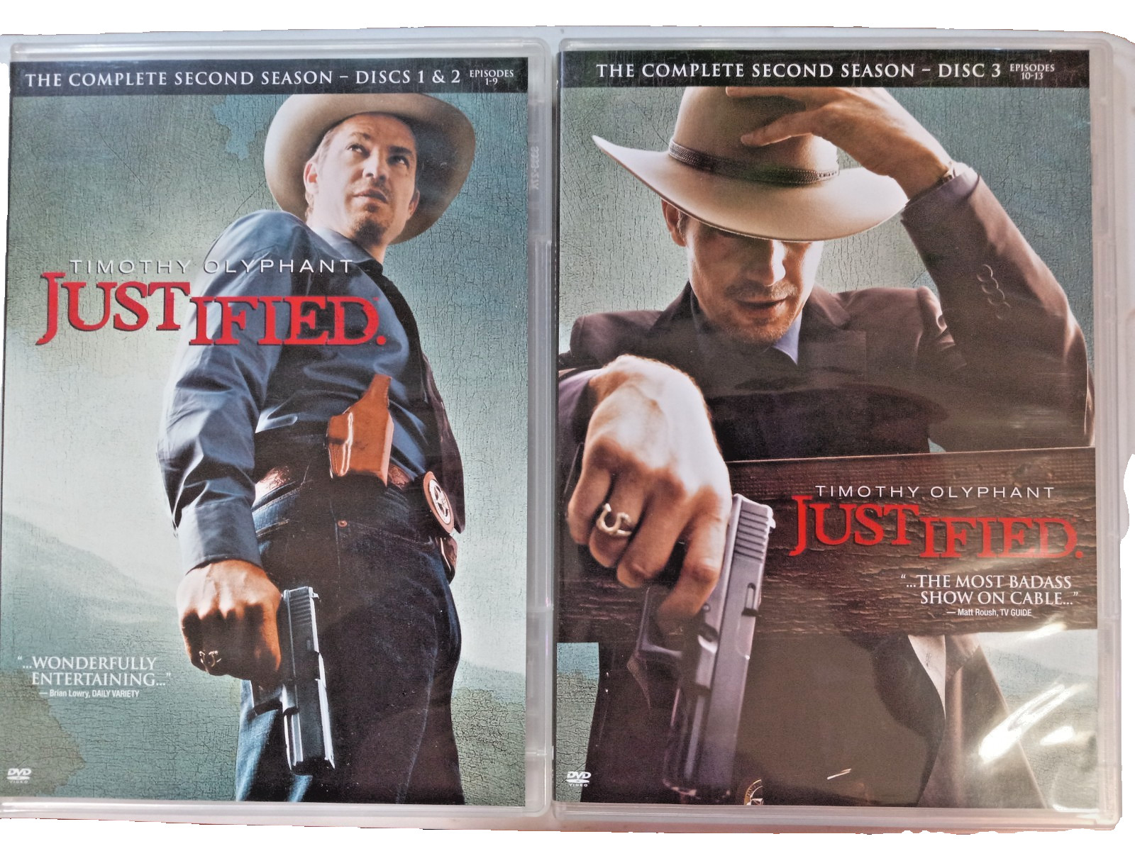 Justified Season 2 DVD 3-Disc Set Elmore Leonard Action US Marshals Shoot-em-up