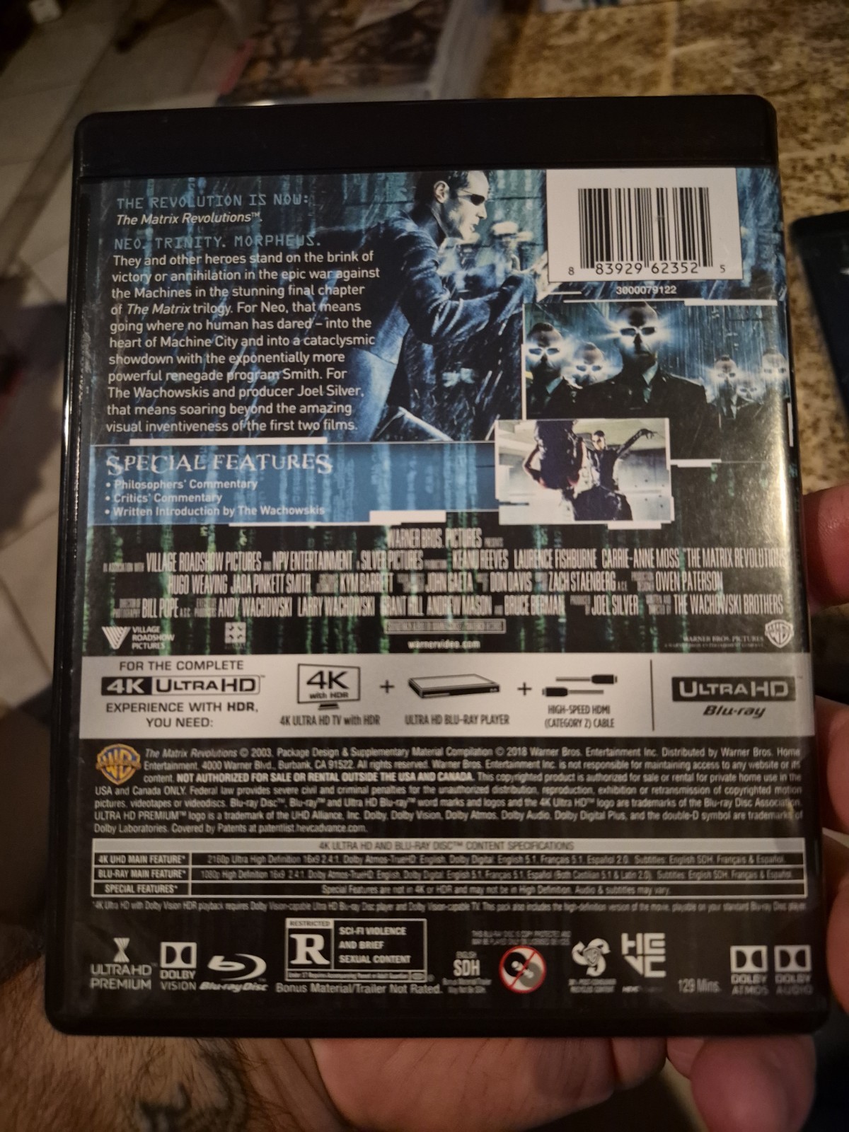Matrix Trilogy (4k HDR Blu-ray Collection) Super Super Rare Oop