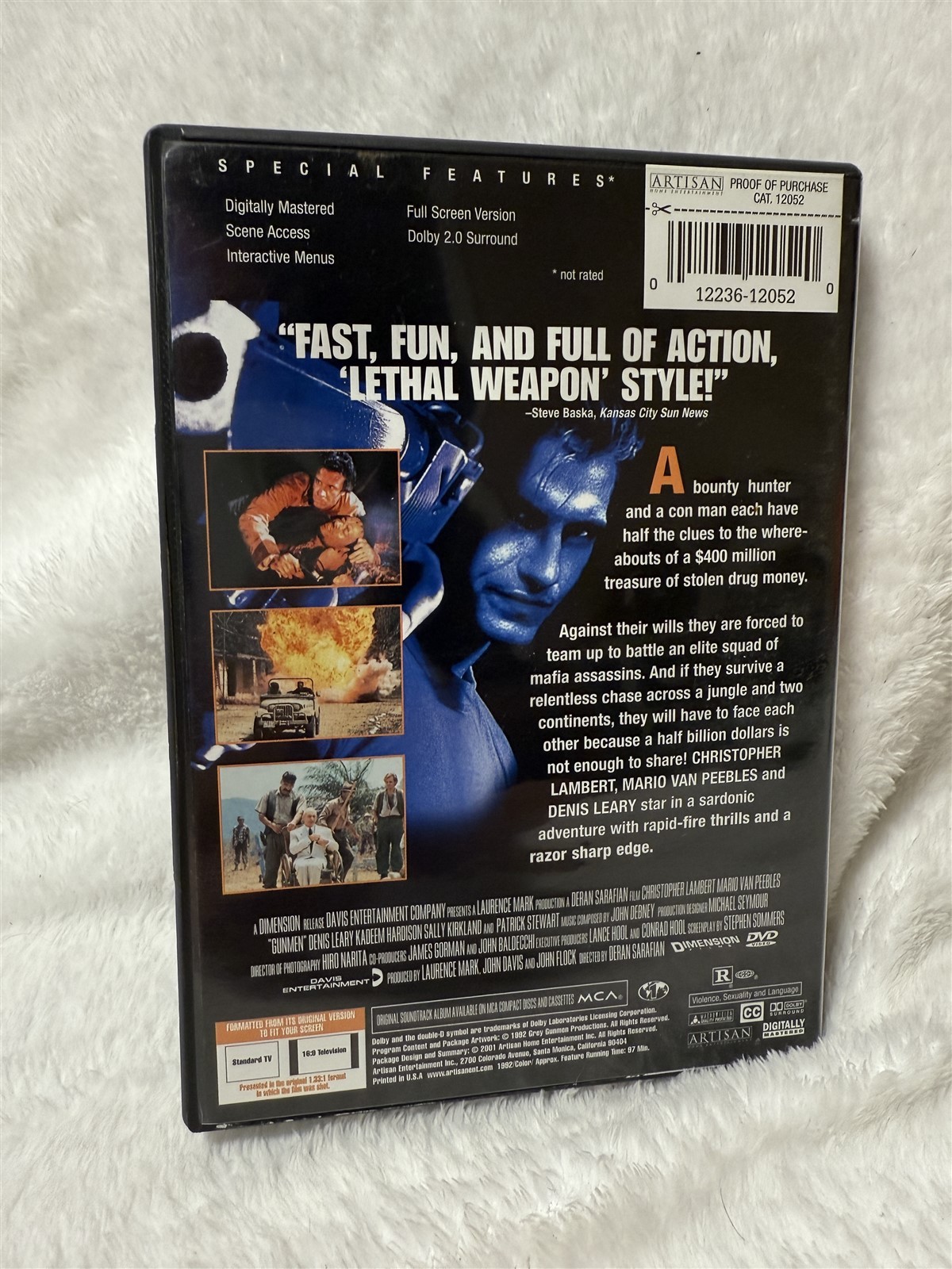GUNMEN DVD – CHRISTOPHER LAMBERT MARIO VAN PEBBLE DENIS LEARY KADEEM HARDISON