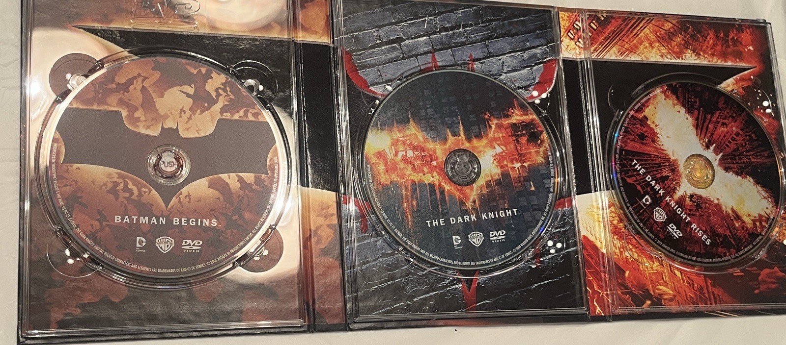 The Dark Knight Trilogy DVD 3-Disc Box Set w/ Booklet Slipcover