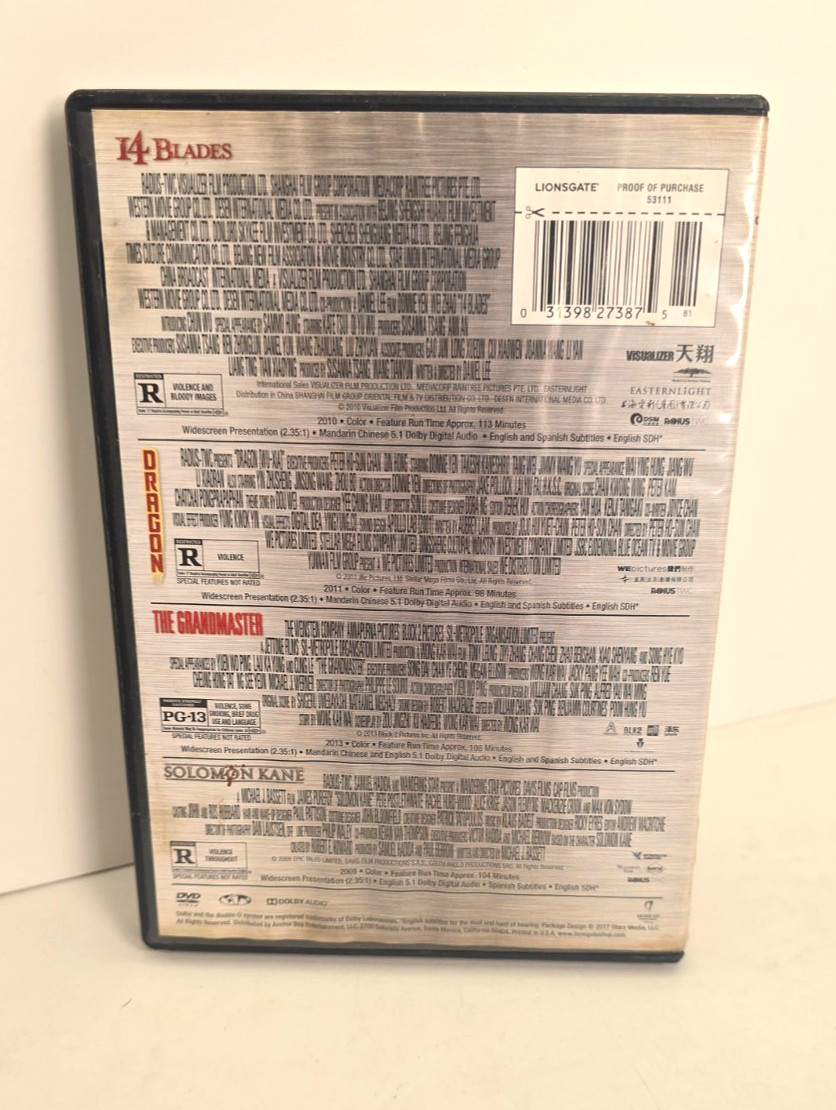 4 Film Favorites: 14 Blades, Dragon, The Grandmaster, Solomon Kane – (DVD, 2017)