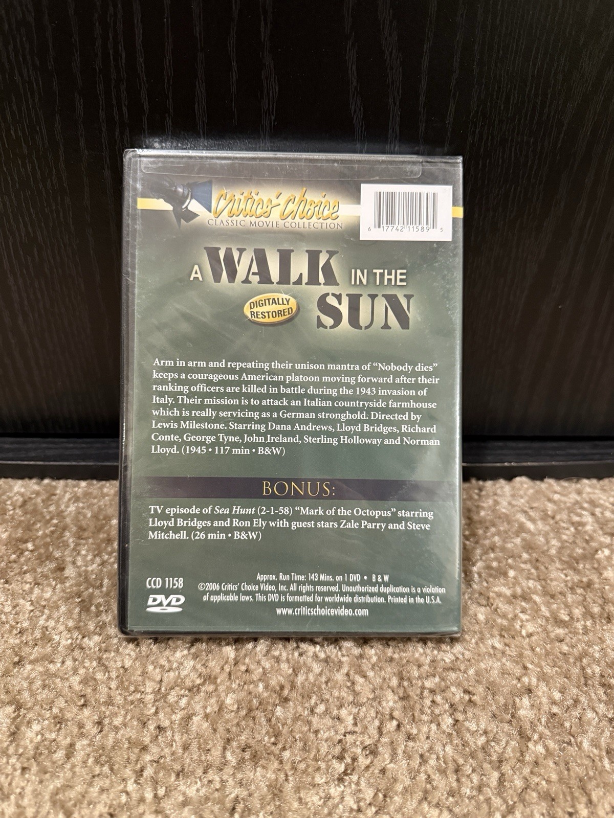 Walk in the Sun [DVD] Digitally Restored 1945. Very Rare and OOP! BRAND NEW!!