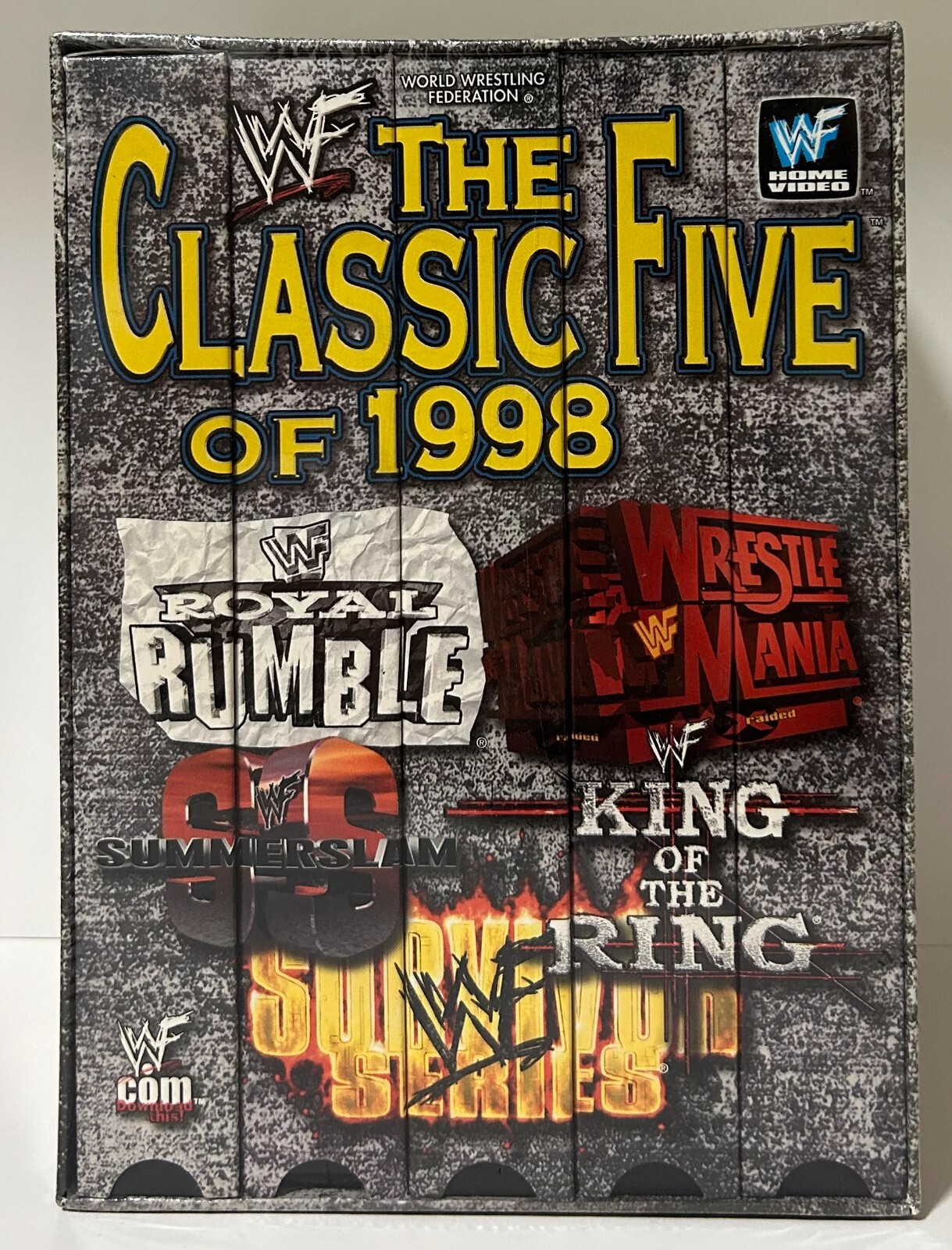 WWE WWF Classic 5 Five Of 1998 Box Set New VHS Tape SummerSlam KOTR Survivor WWC