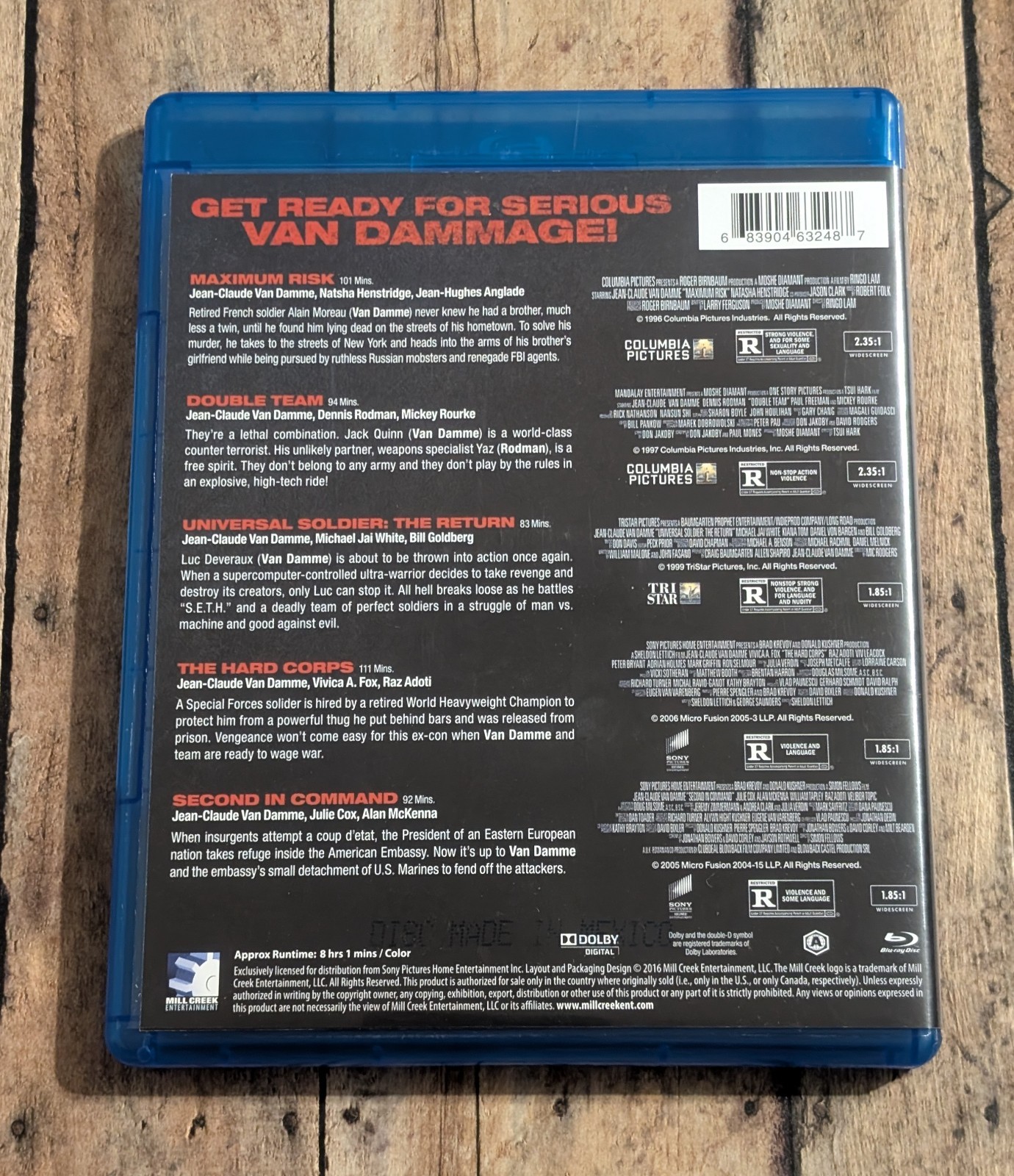 Jean-Claude Van Damme 5 Movie Collection (2016 Blu Ray) Martial Arts Action