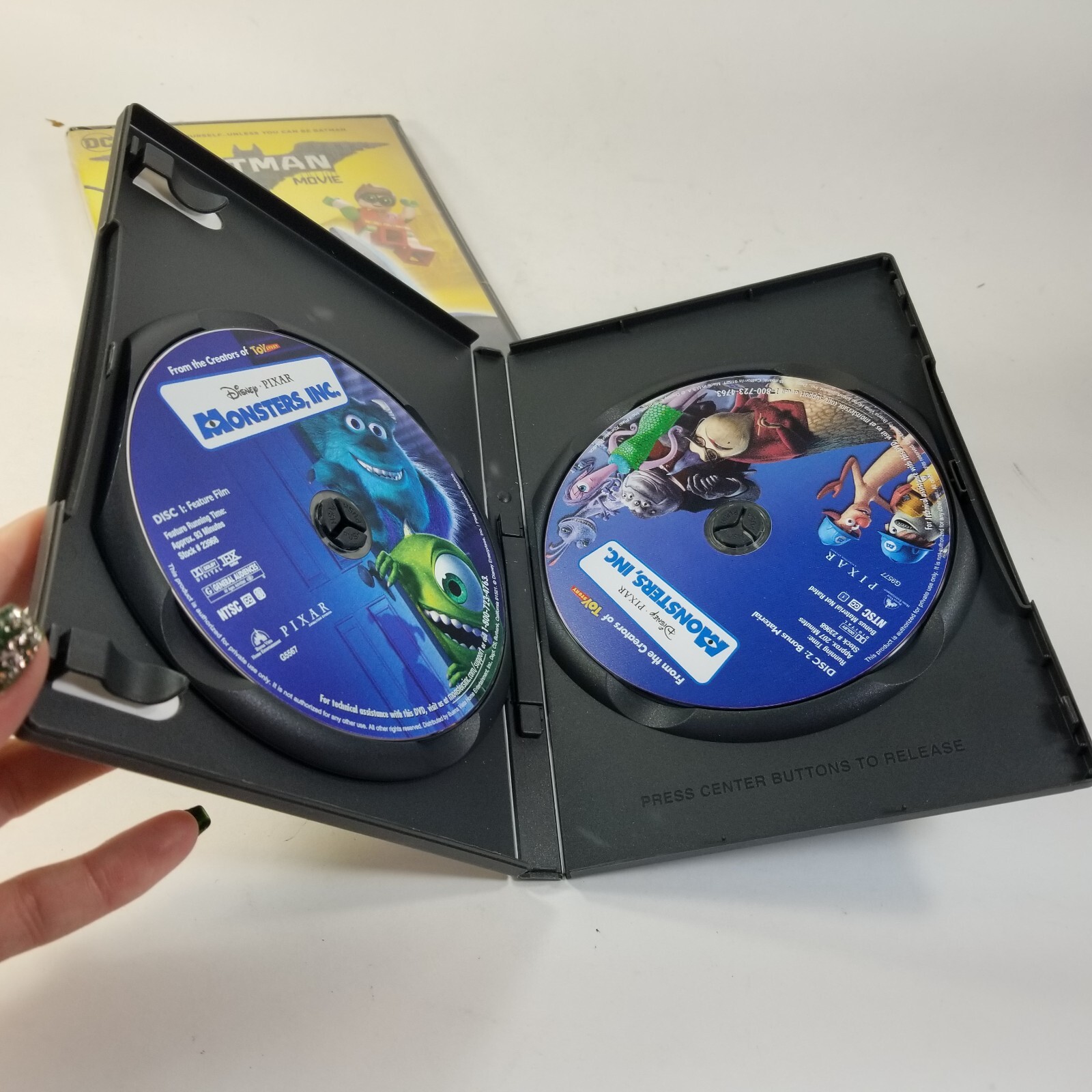 Monsters, Inc (Used) & THE LEGO BATMAN MOVIE (Sealed) – DVD Lot of 2 Kids Movies