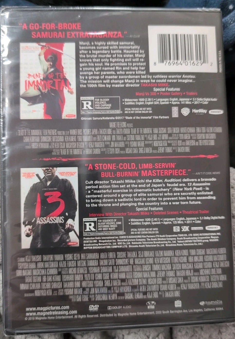 13 Assassins + Blade of Immortal DVD Takashi Miike Samurai Double Feature NEW