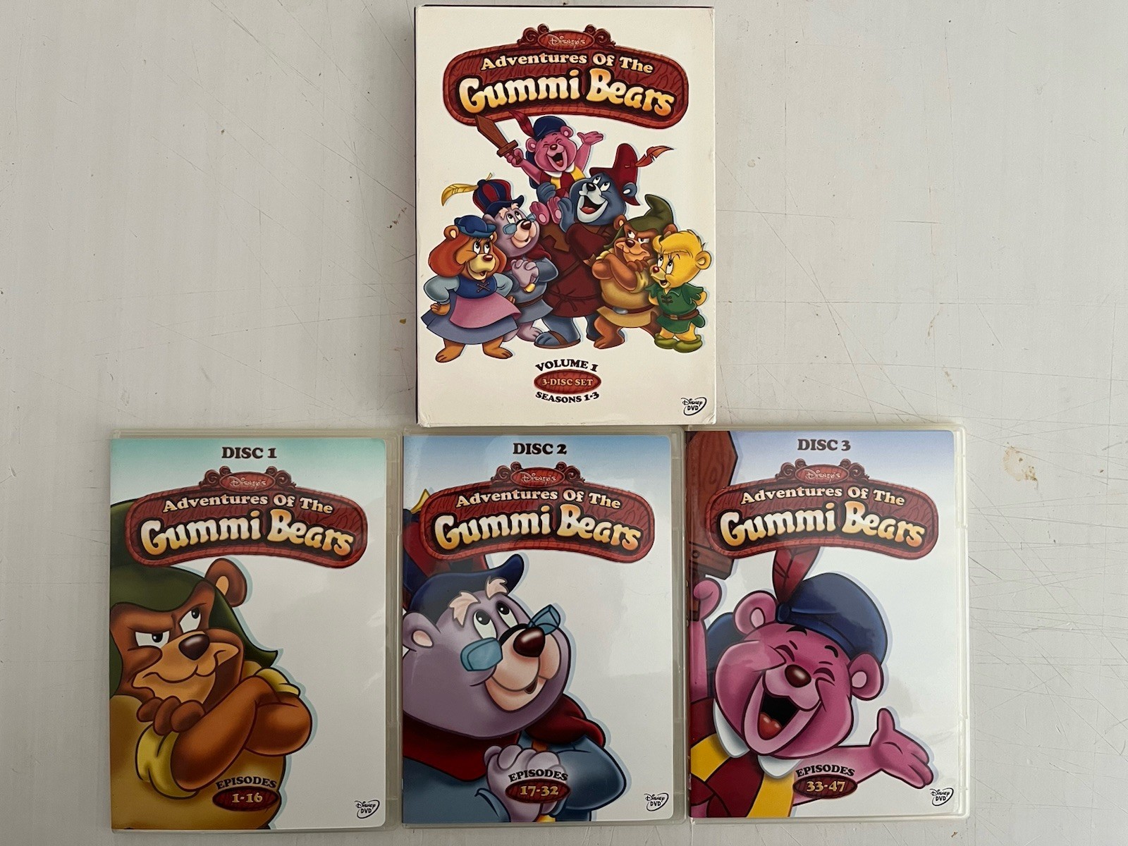Disney Adventures of the Gummi Bears 3 Disc DVD Set Vol. 1 Seasons 1-3