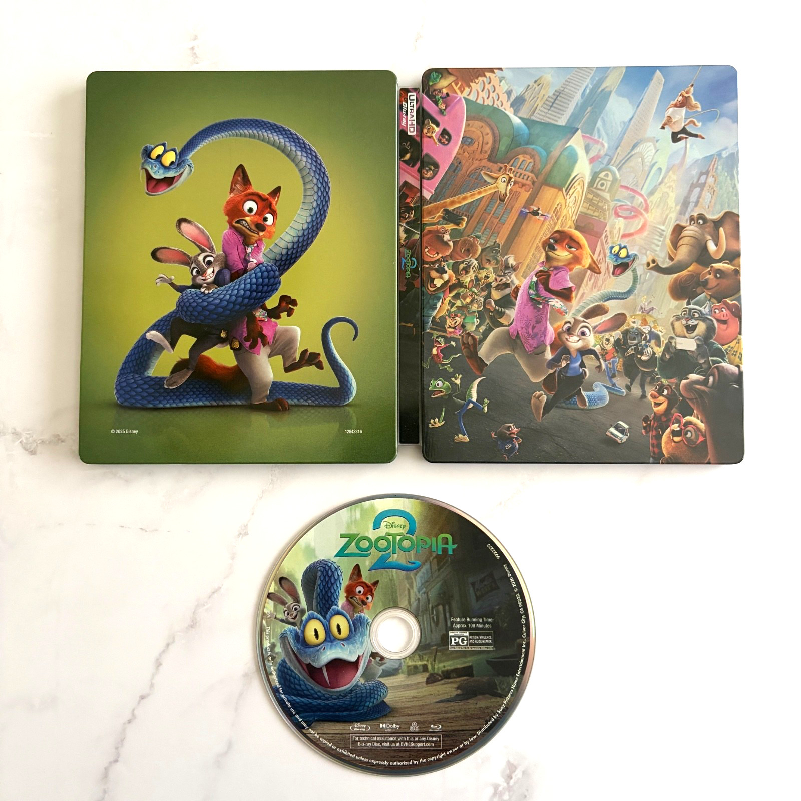 Zootopia 2 Blu-ray DISC and STEELBOOK Case (NO 4K UHD or Digital) – UNWATCHED