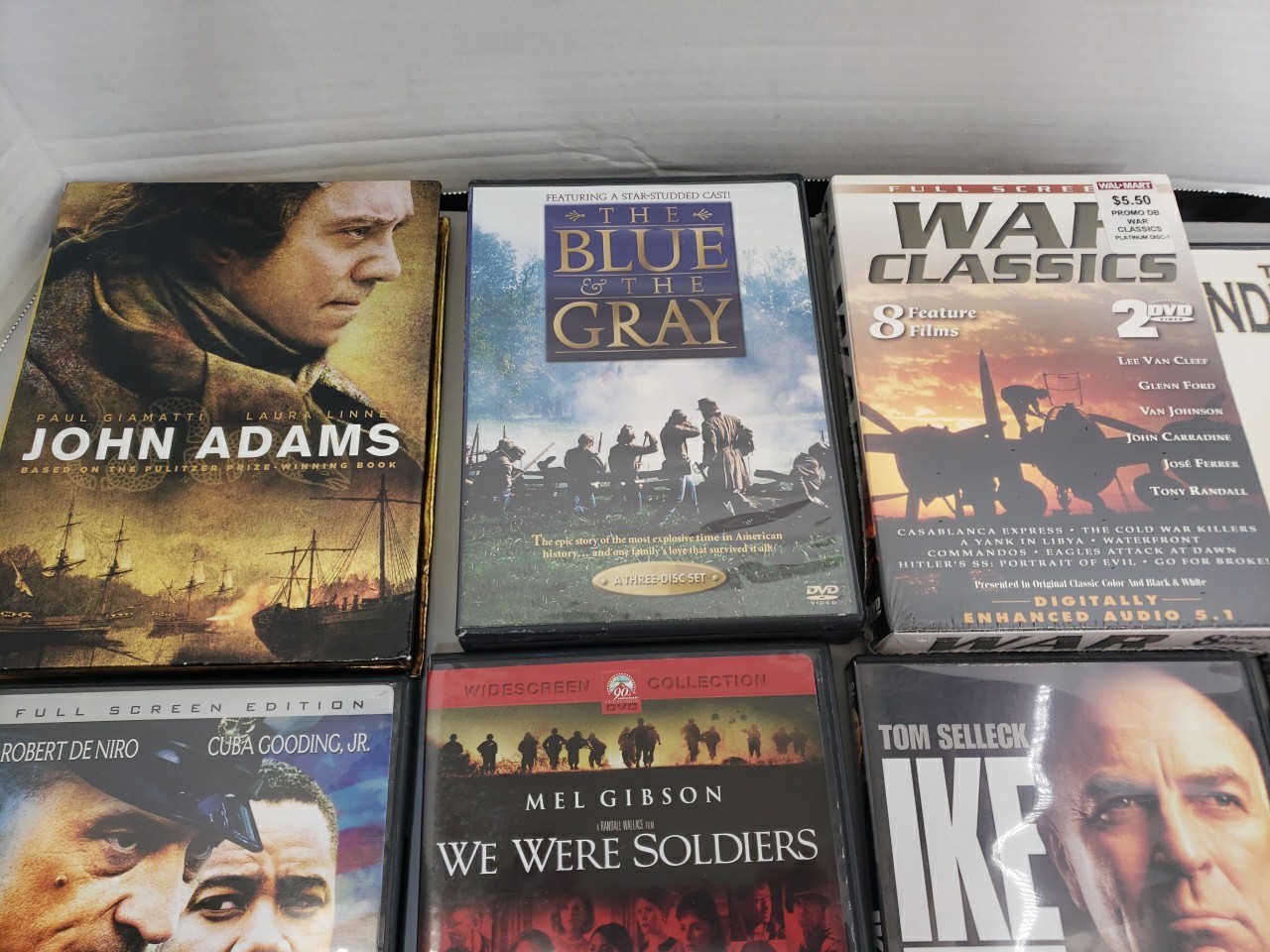 War Movies Action History DVD Lot THE BLUE & THE GRAY JOHN ADAMS WAR CLASSICS…