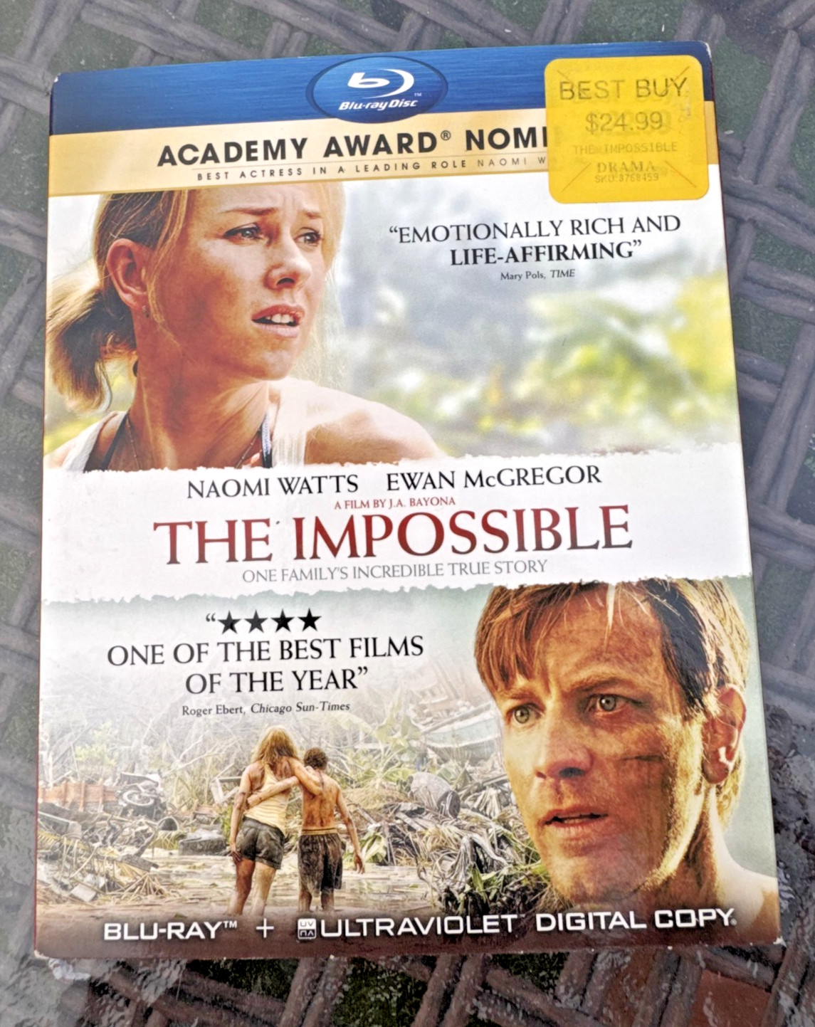 The Impossible Blu-Ray Movie 2012 Naomi Watts Ewan McGregor Tom Holland