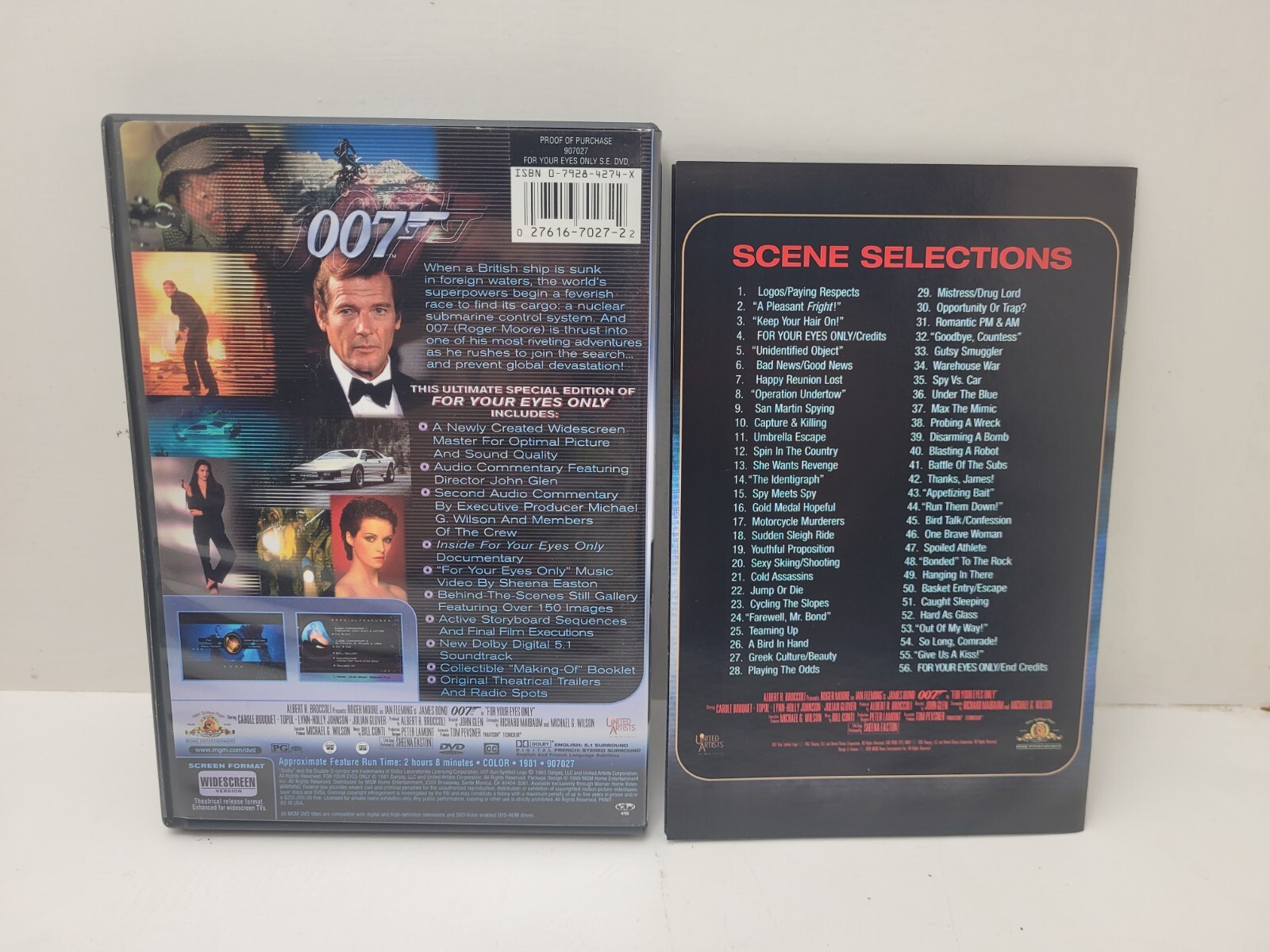 Lot of 9 James Bond DVDS Thunderball – Octopussy – For Your Eyes Only- Moonraker