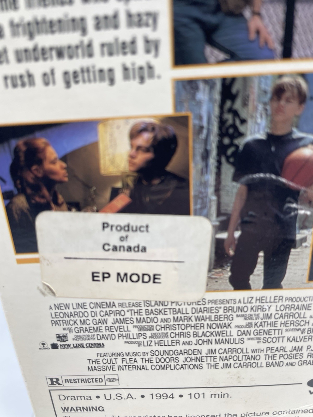 The Basketball Diaries VHS Tape Movie Leonardo Dicaprio EP Mode Canada
