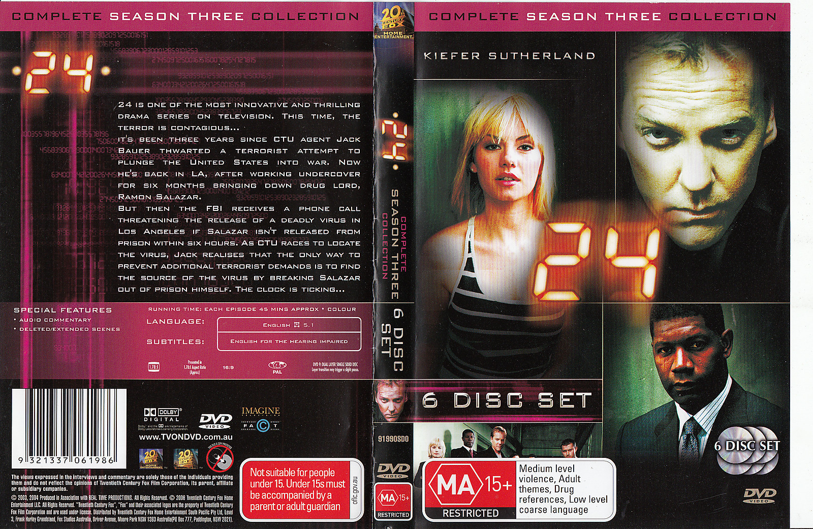 24-Kiefer Sutherland-2001-TV Series USA-[Complete Season Three-6 Disc Set]-6 DVD