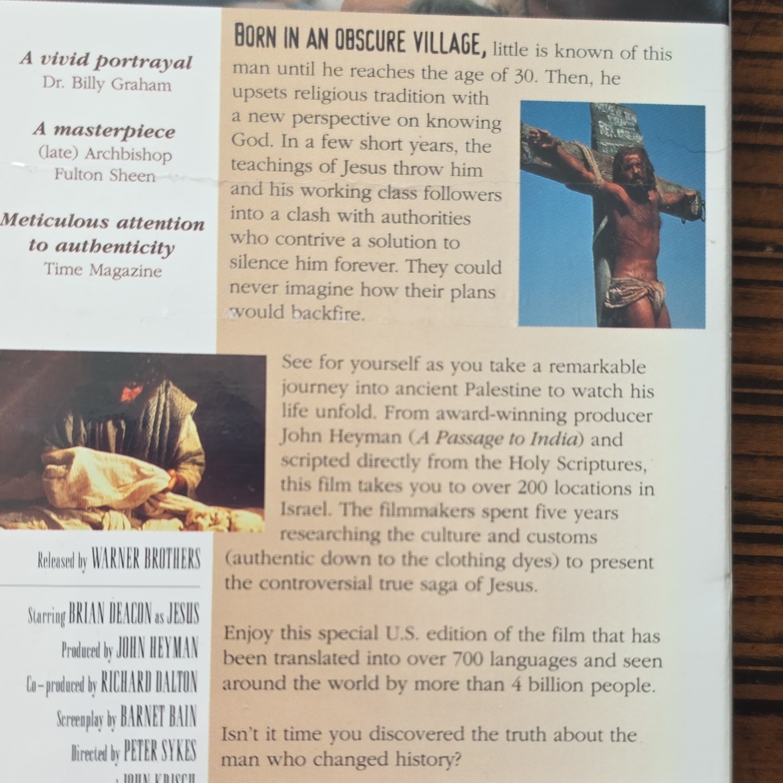 Warner Brothers Jesus VHS Special Gift Edition NTSC G CC Hi-Fi Surround Color
