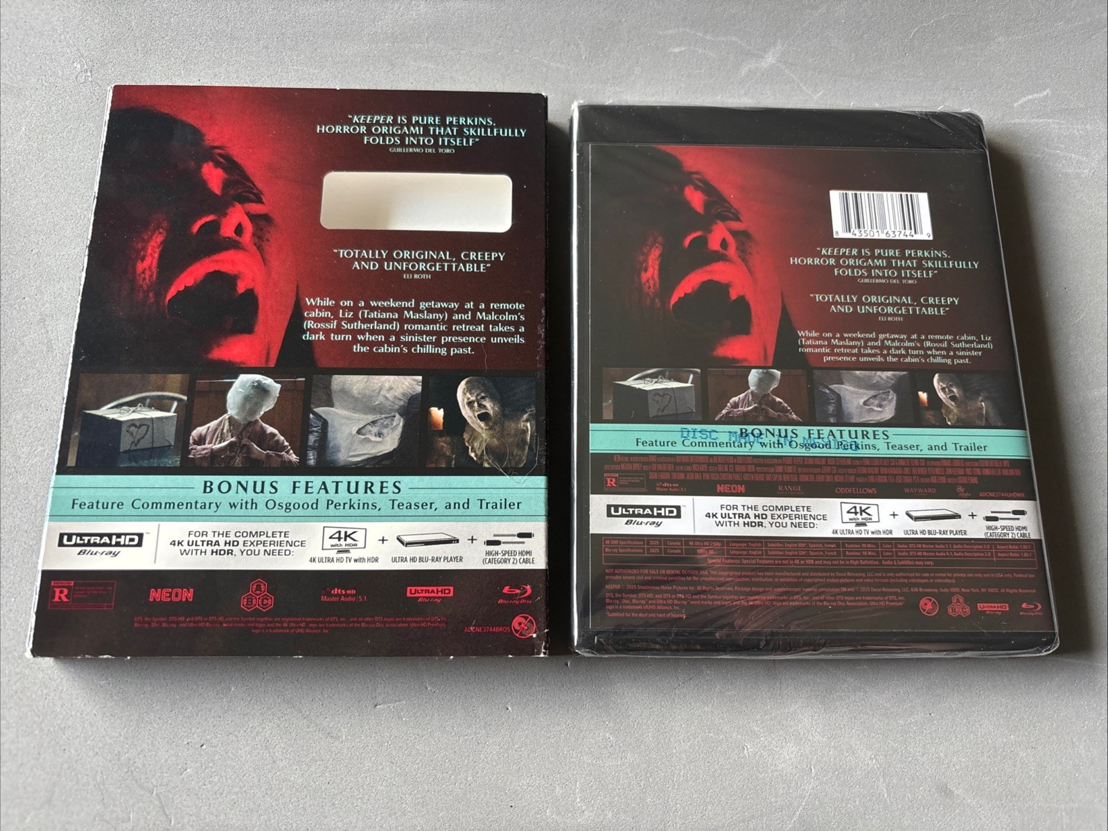 Keeper 4K Ultra HD Blu-ray With Slipcover New Osgood Perkins