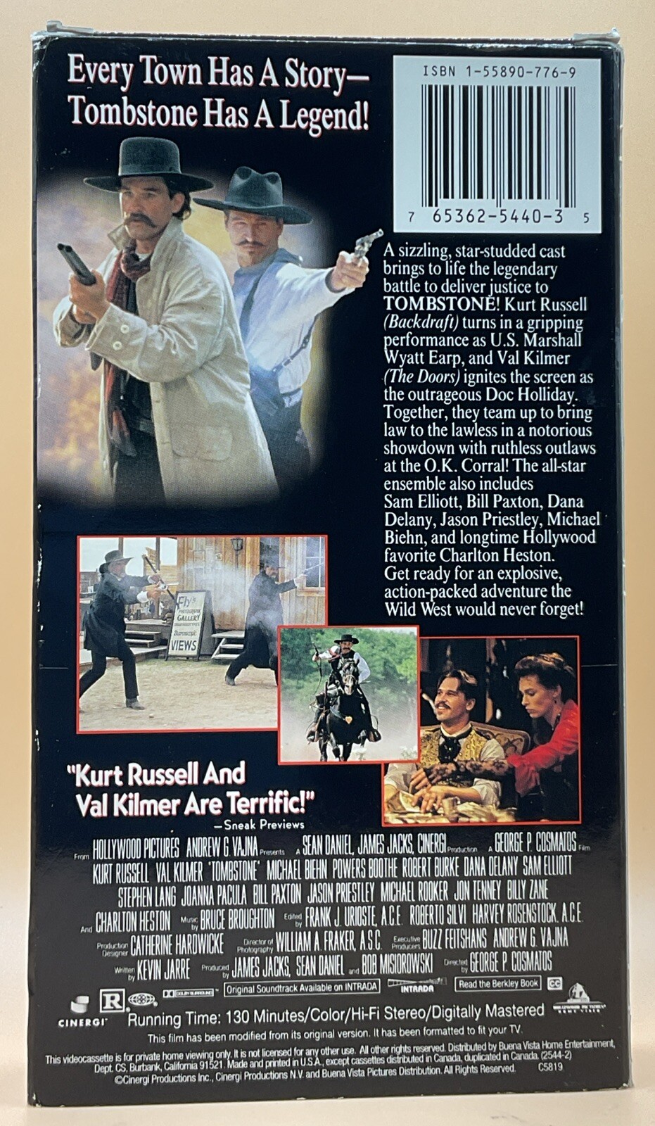 Tombstone VHS 1994 Kurt Russell Val Kilmer Acceptable-G Condition *Buy 2 Get 1*