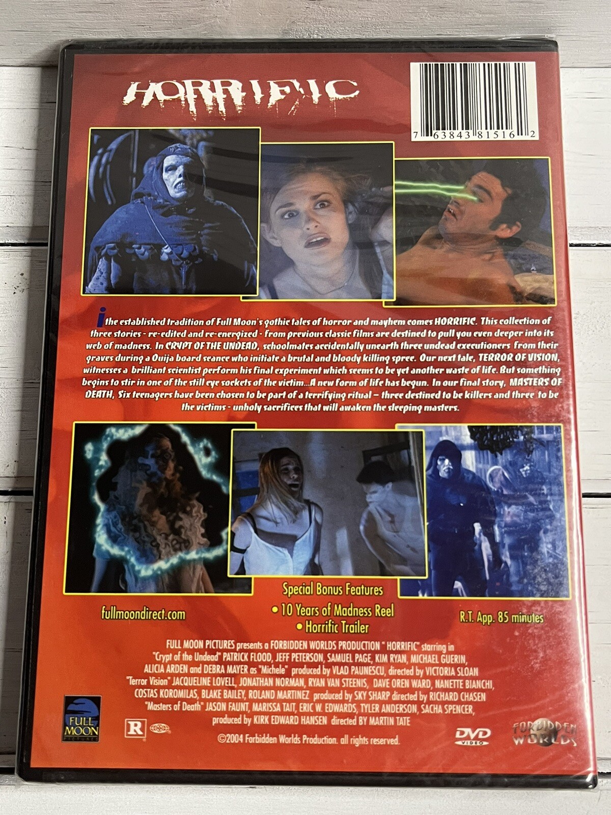 Horrific DVD 2004 Patrick Flood Jeff Peterson Full Moon Pictures Sealed