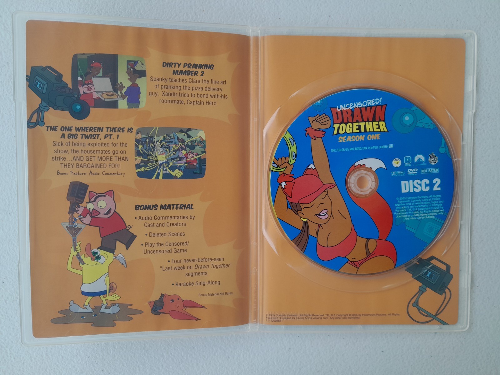 “Drawn Together” Comedy Central: Season One Uncensored (DVD, 2004) Adam Carolla