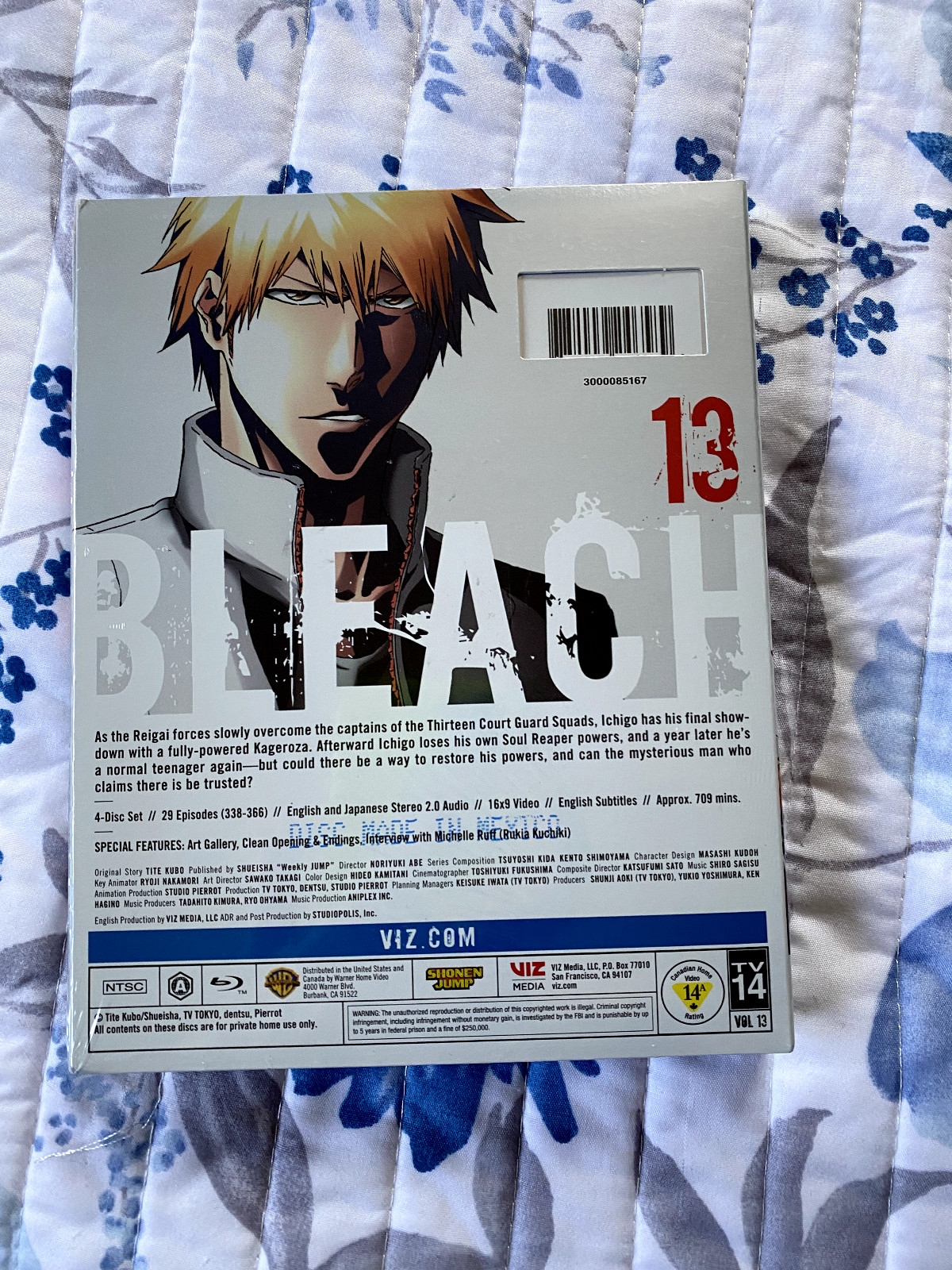 Bleach (TV) Set 13 (Blu-ray, 4-Disc Set, 2021) NEW