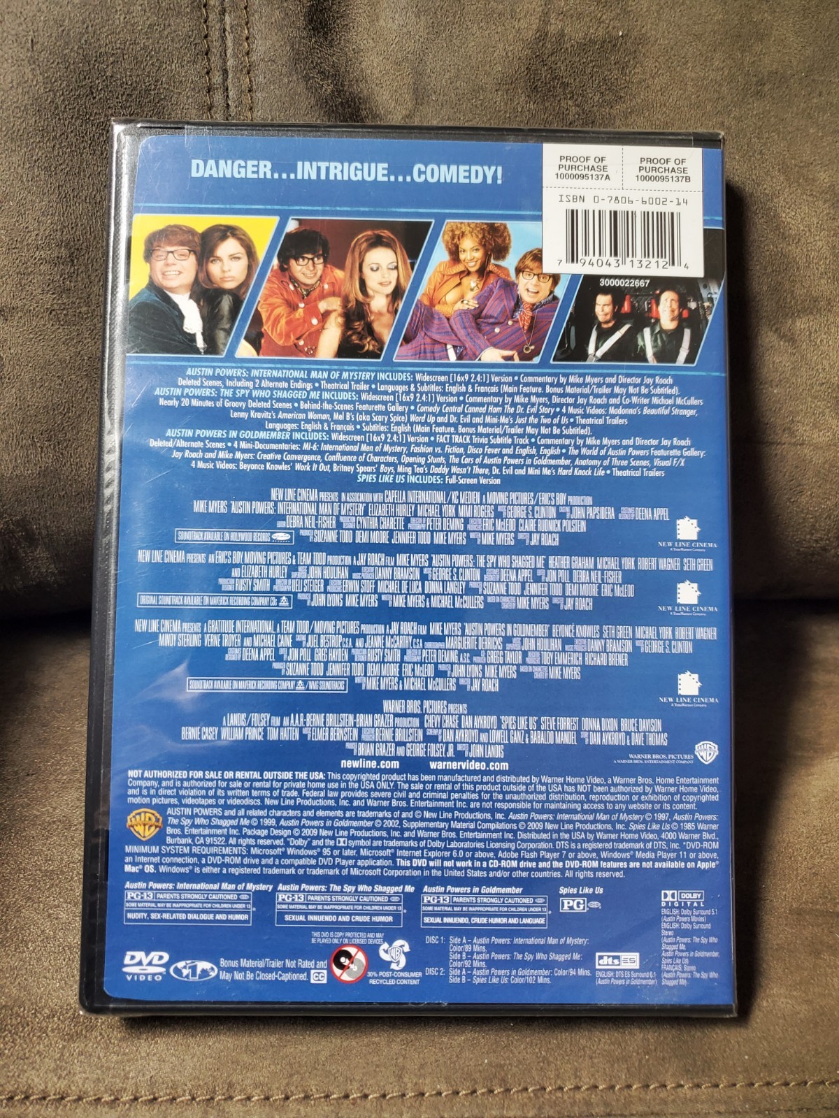 Austin Powers Trilogy & Spies Like Us DVD set 4 spy movies 4 Film Favorites NEW!