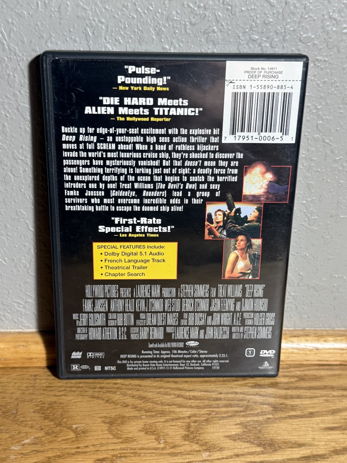 Deep Rising DVD 1998 Widescreen Treat Williams Famke Janssen Stephen Sommers