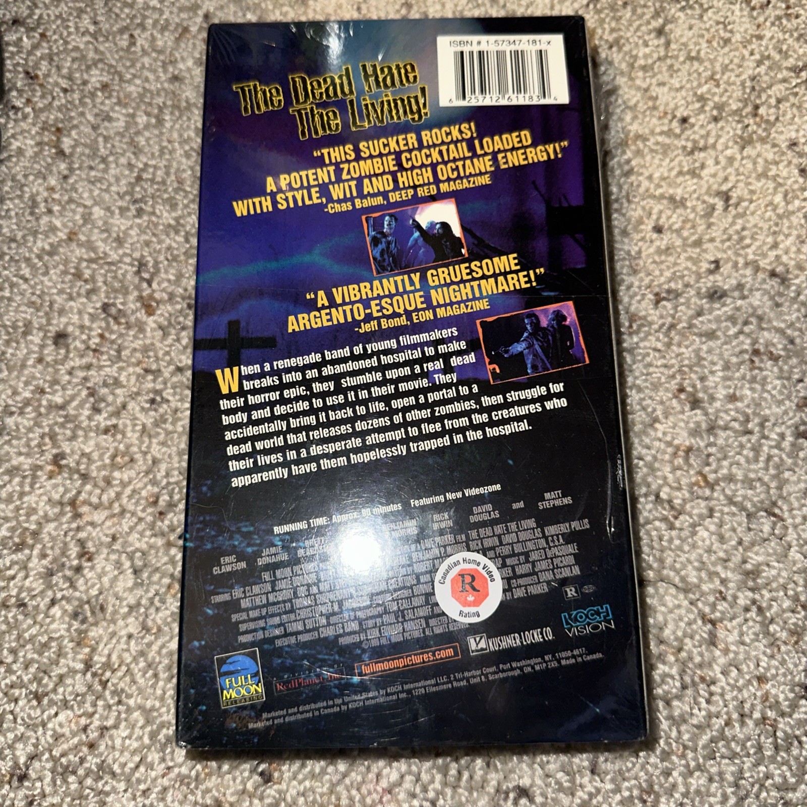 The Dead Hate The Living VHS Full Moon Pictures Horror Movie Vintage 1999 NEW