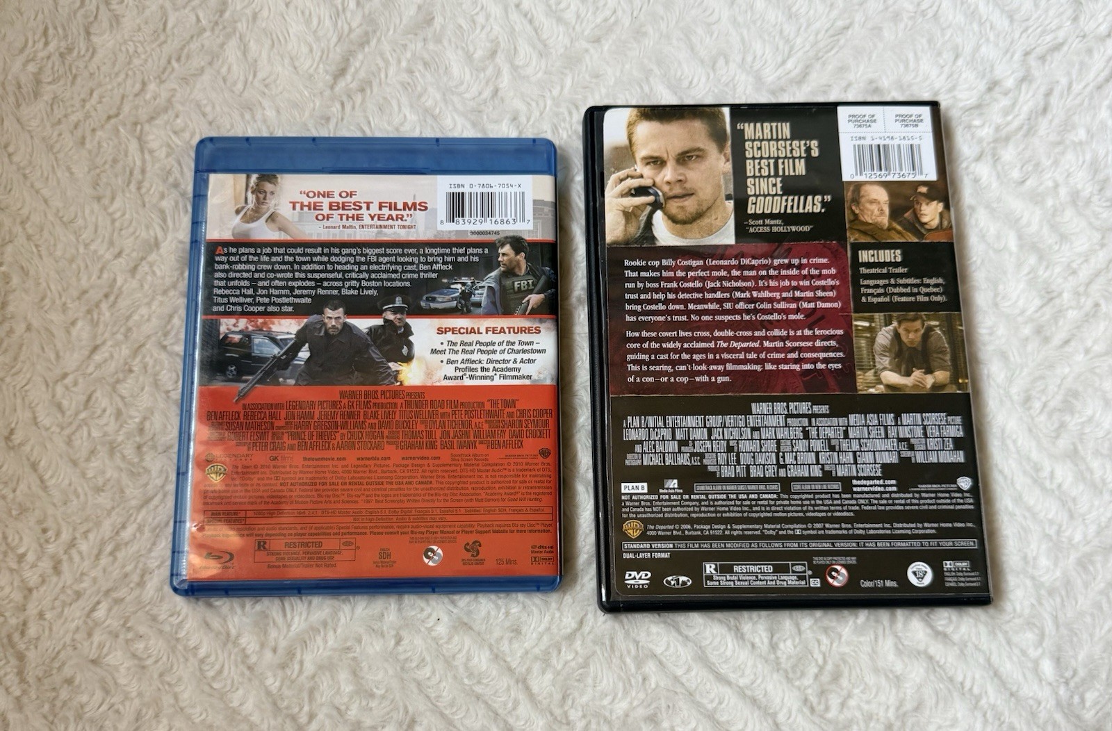 Boston Crime Thriller Bundle: The Town Blu-ray & The Departed DVD (DiCaprio, Aff