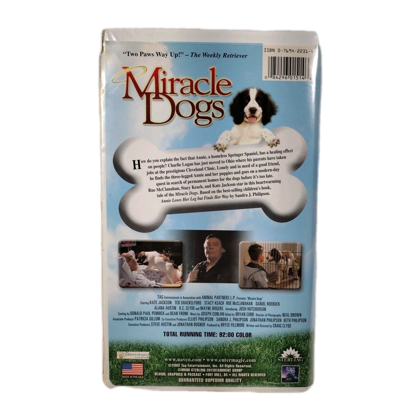 Miracle Dogs VHS 2002 Kids Family Movie Great Reviews. 92 Minutes G-rated. Wow!