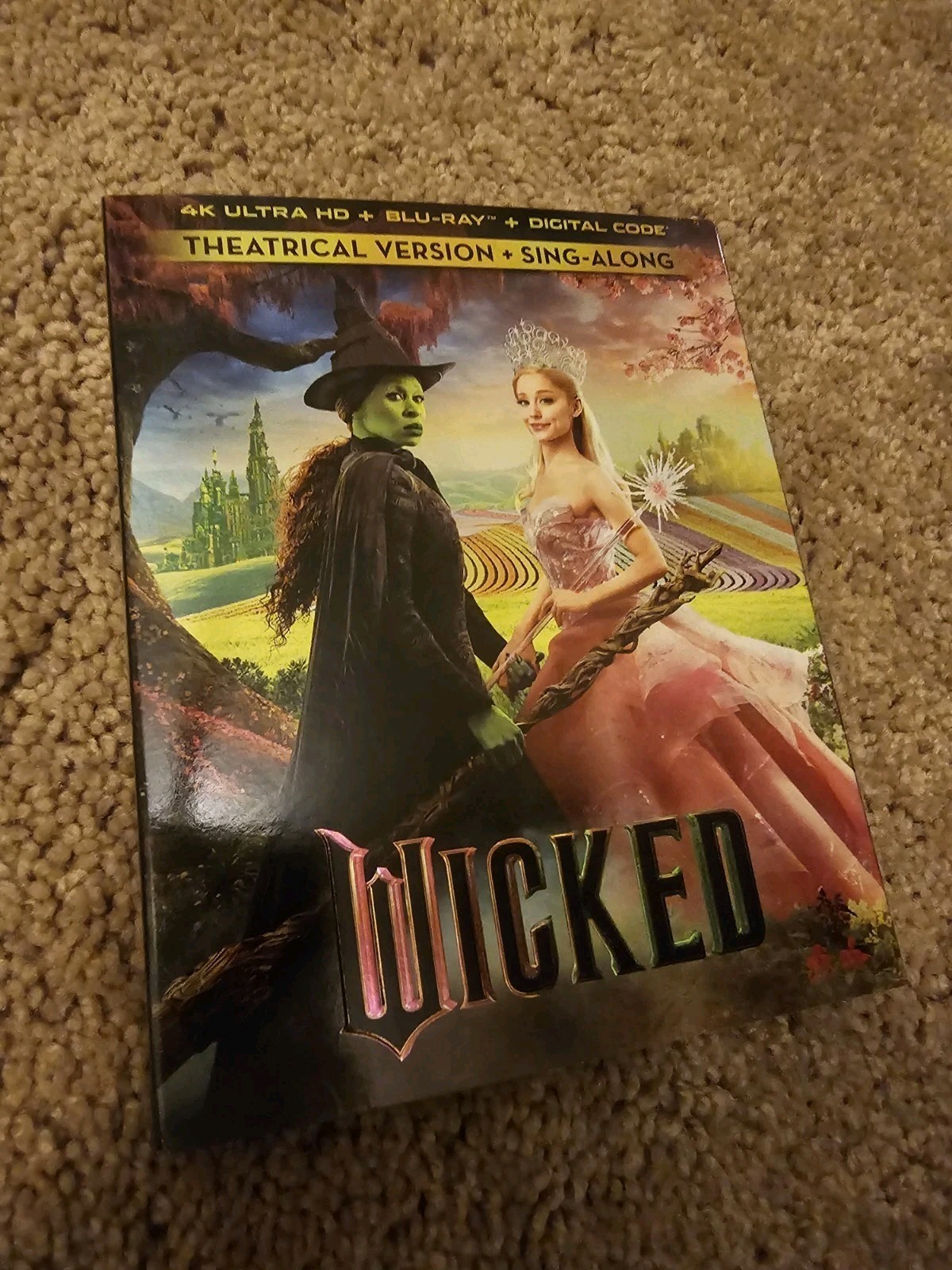 Wicked 4K Ultra HD + Blu-Ray w/Slipcover Grande Erivo Theatrical & Sing-Along
