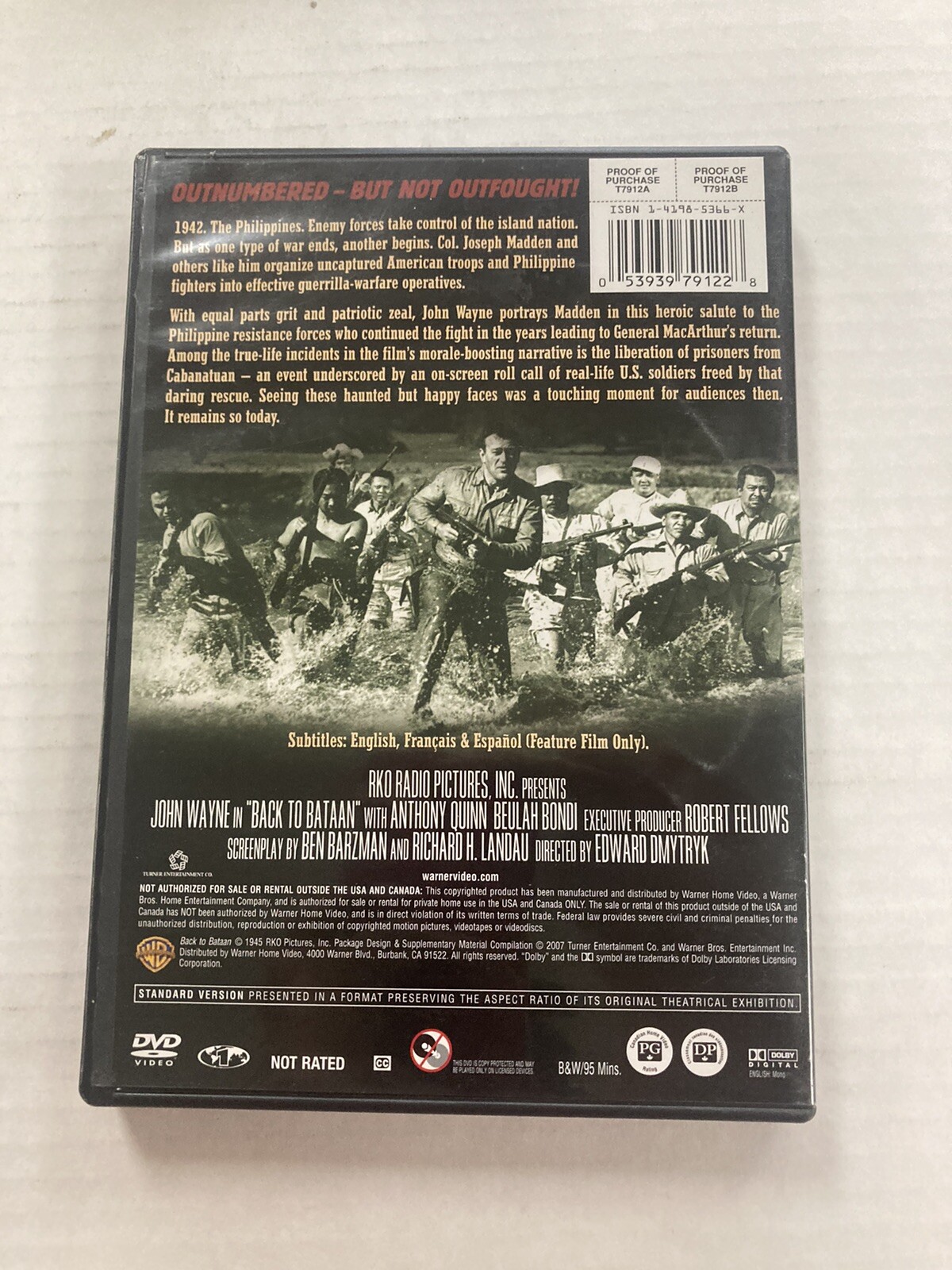 Back to Bataan (DVD, 1945)