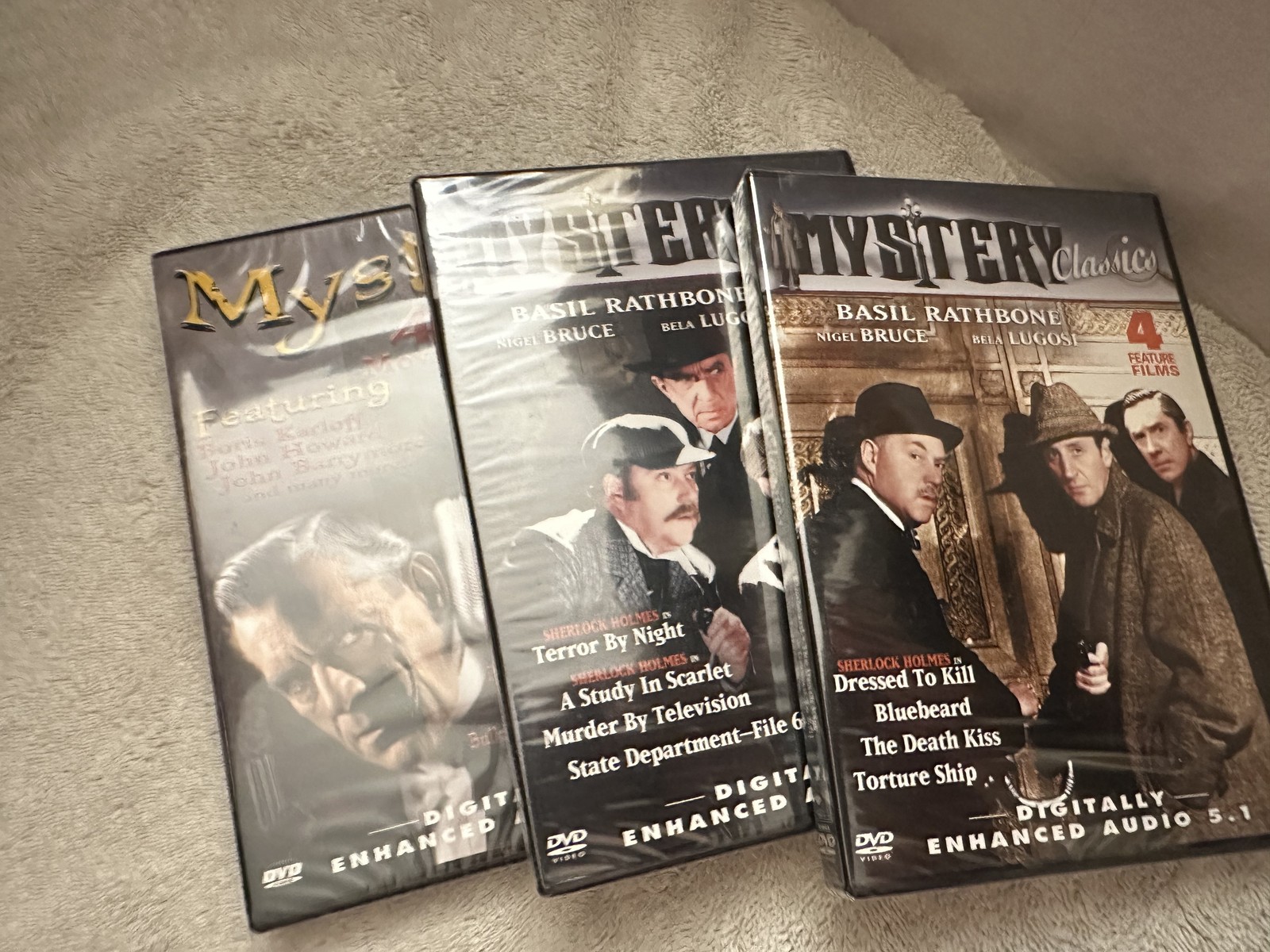 Mystery Classics DVD Set 16 Films Basil Rathbone Sherlock Holmes Lugosi Karloff