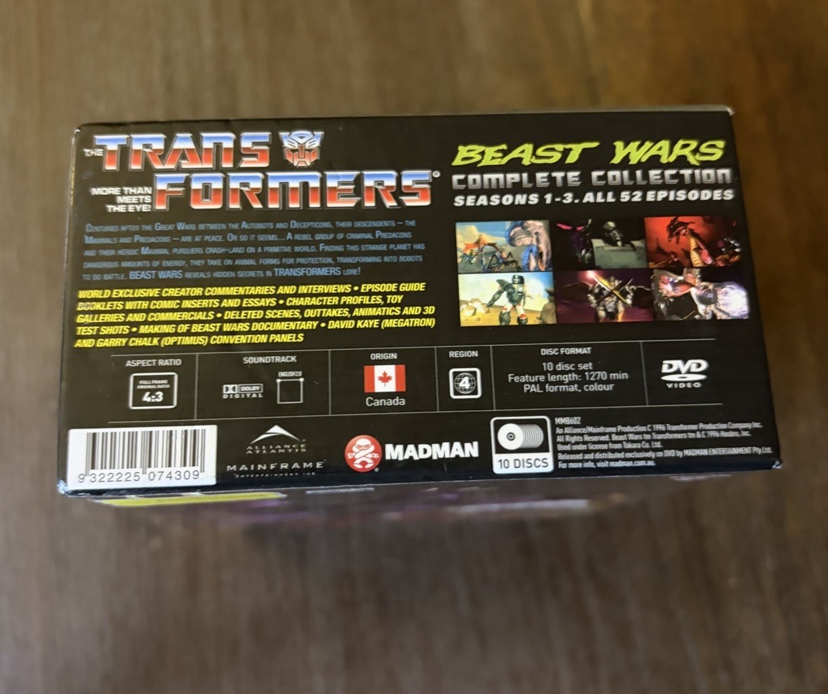Transformers Beast Wars Complete Series 1-3 DVD 10-Disc Box Set R4 OOP Cartoon