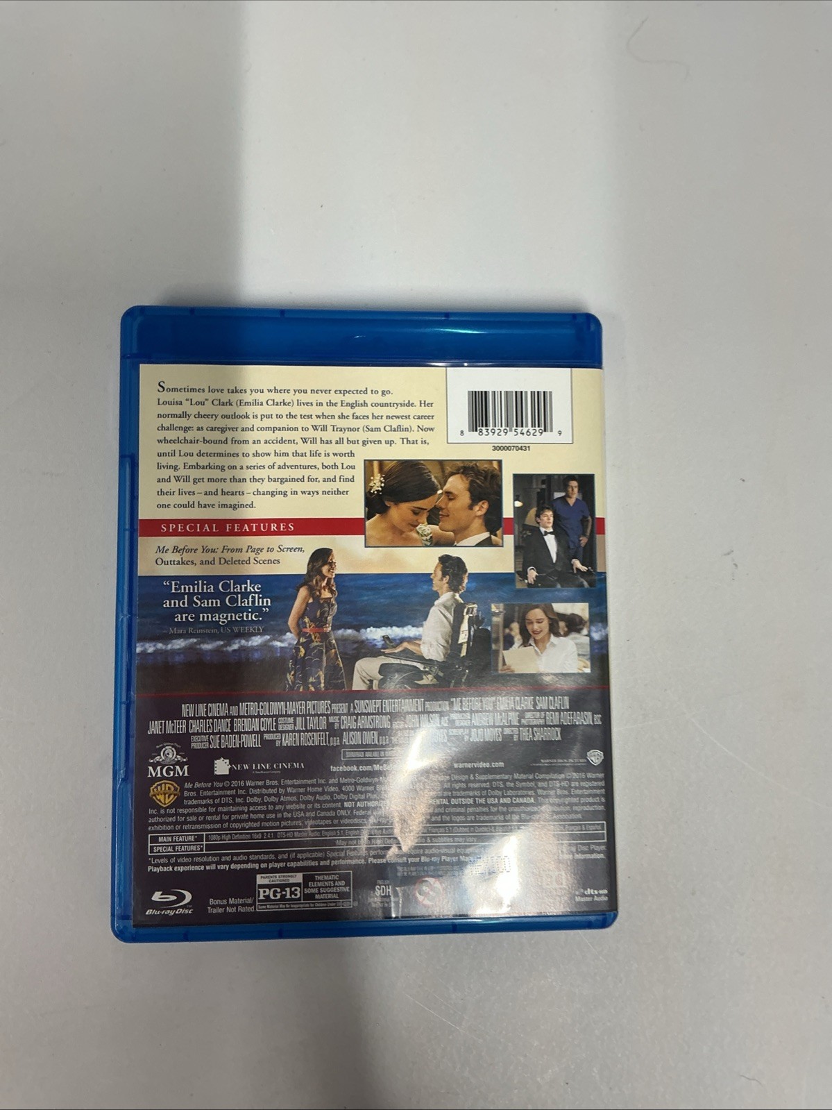 Me before You Blu-ray Emilia Clarke Sam Claflin F6299