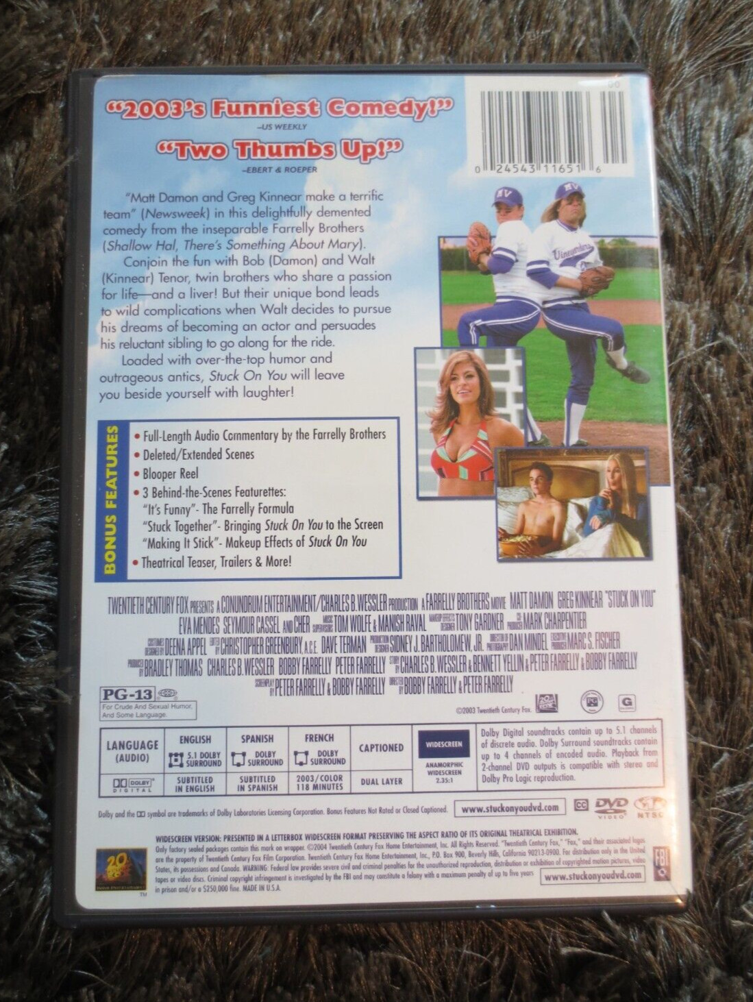Stuck On You DVD 2003 Widescreen Matt Damon Greg Kinnear Farrelly Brothers