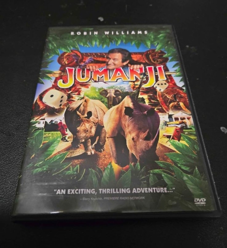 Jumanji DVD Movie Disc Tall/DVD Case Robin Williams Directed by Joe Johnston