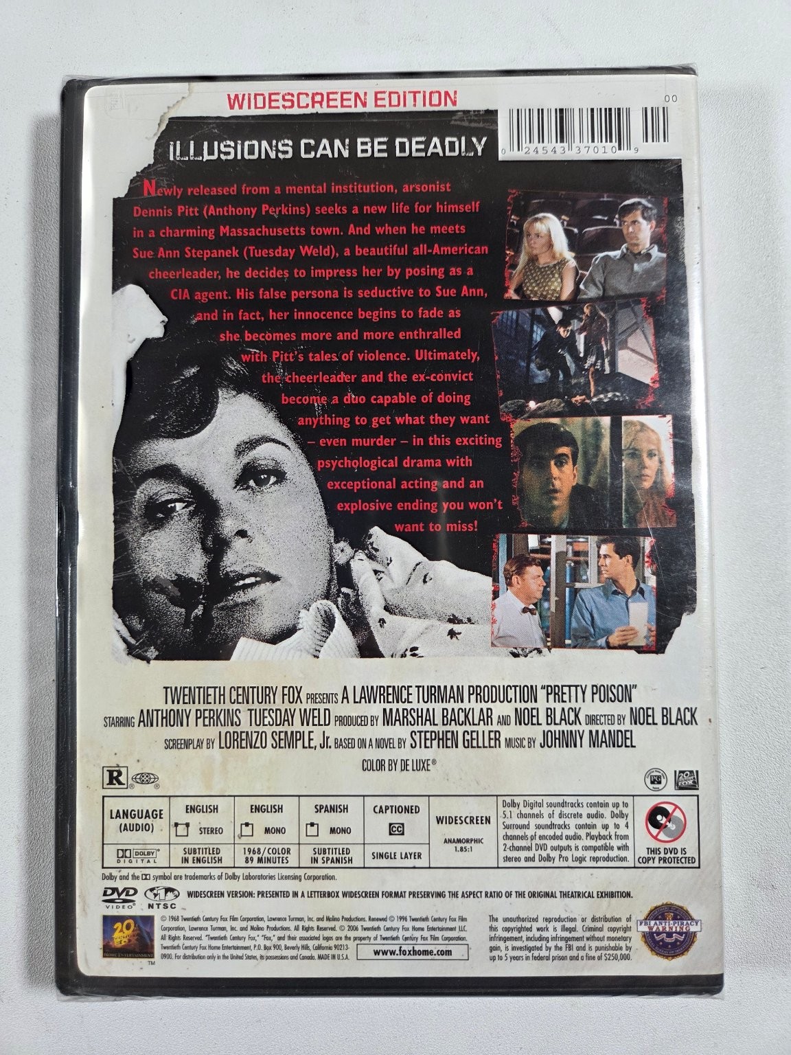 Pretty Poison DVD 1968 Anthony Perkins Tuesday Weld Widescreen Edition