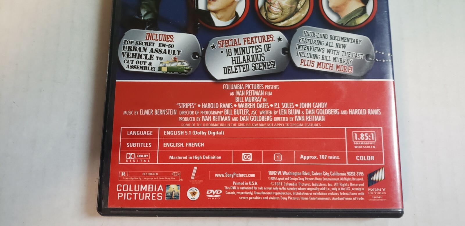 STRIPES Extended Cut DVD, Bill Murray, John Candy